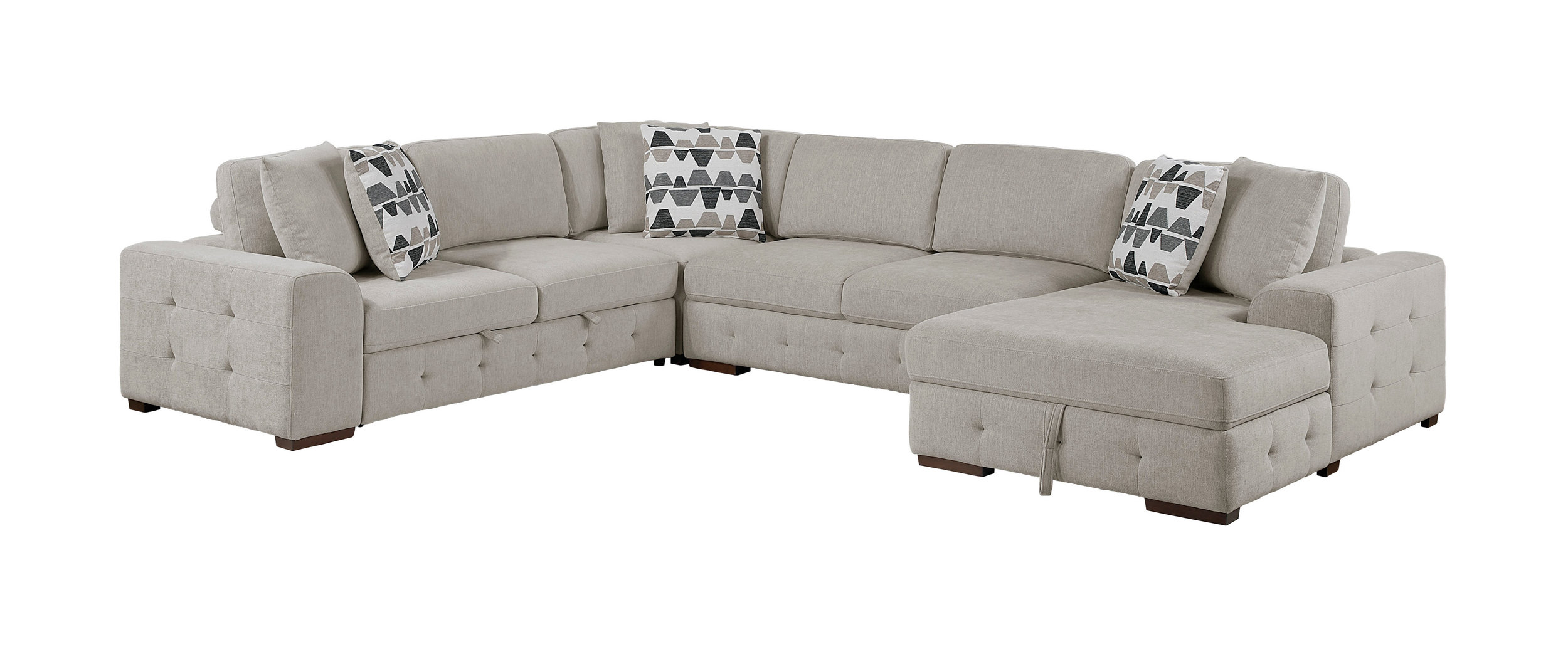 Raife U-Shaped Chenille 4-Piece Sectional