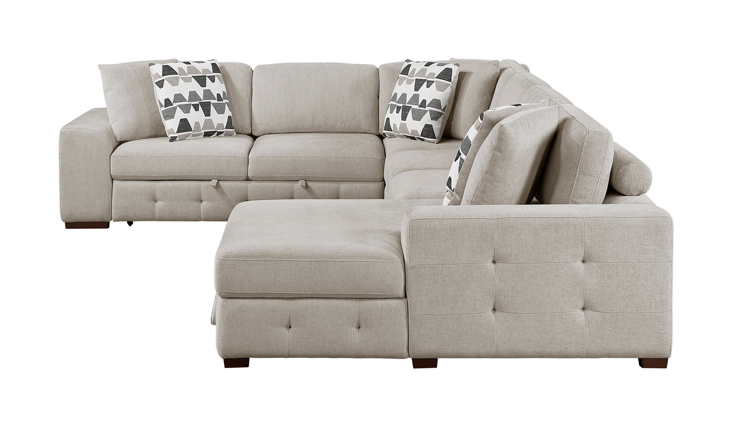 Raife U-Shaped Chenille 4-Piece Sectional