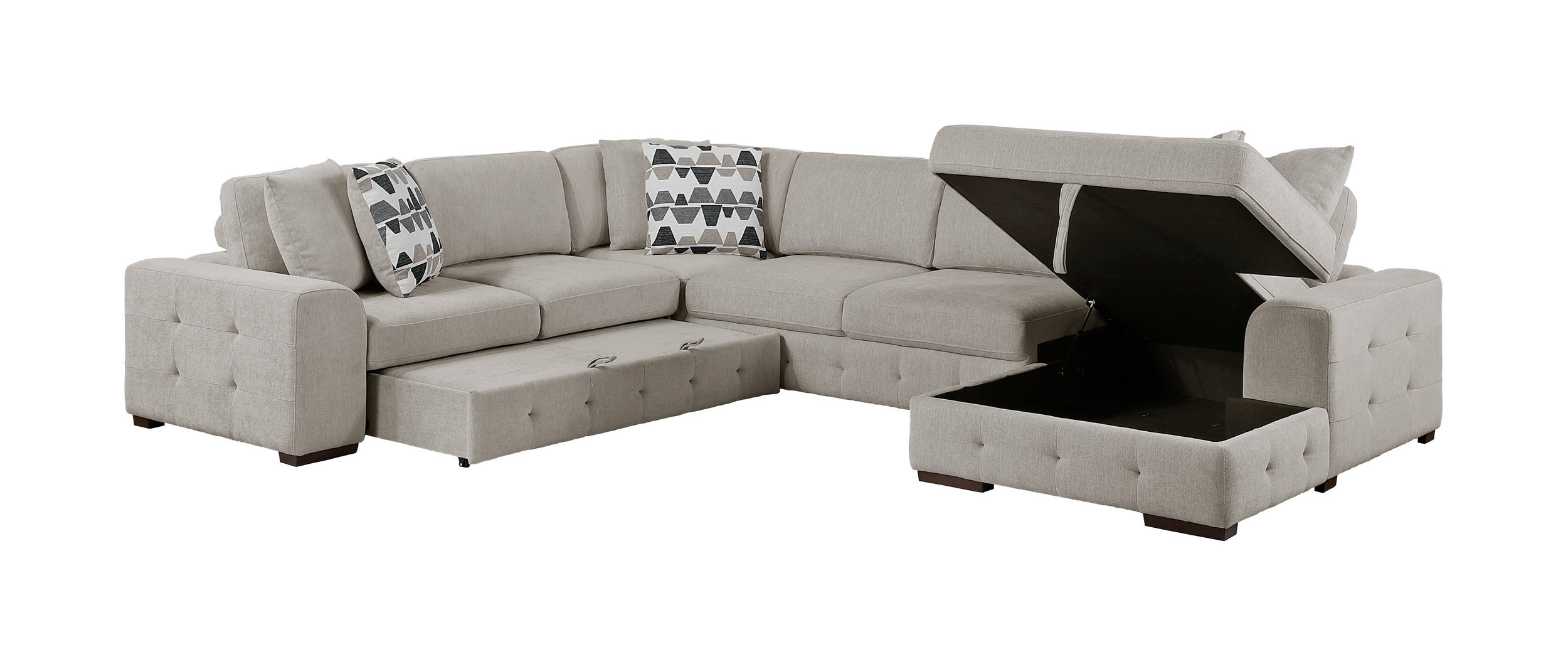 Raife U-Shaped Chenille 4-Piece Sectional