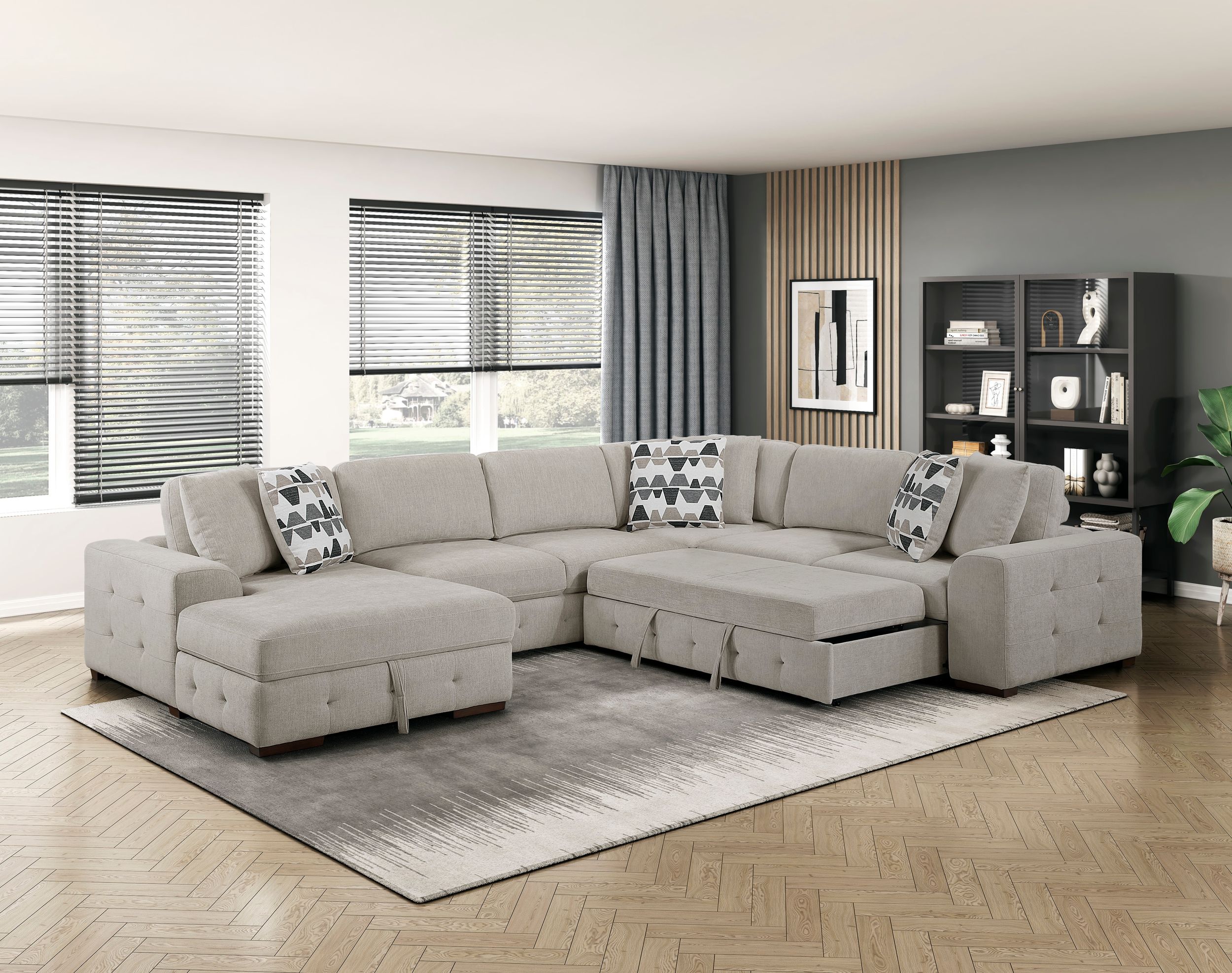 Raife U-Shaped Chenille 4-Piece Sectional