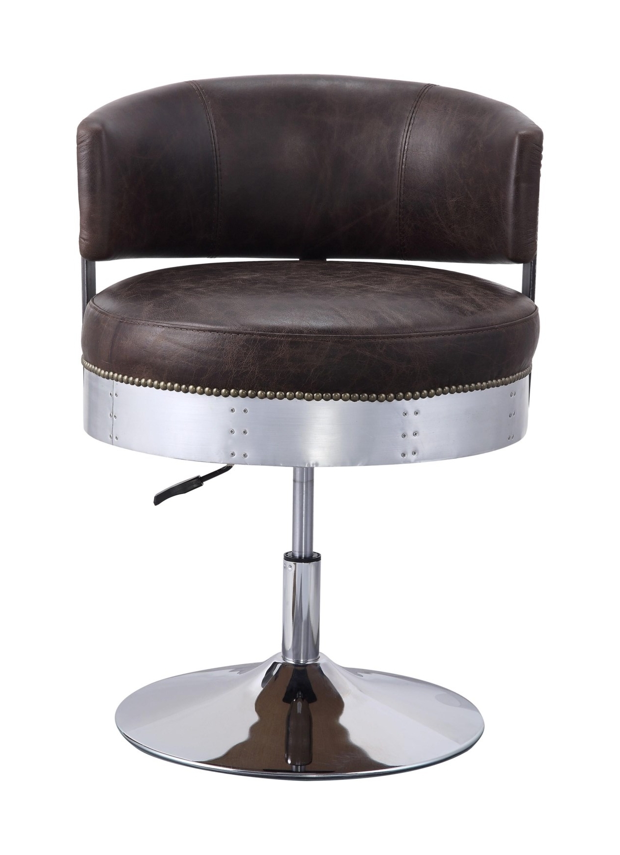 Brancaster 96268 Top Grain Leather Swivel Bar Chair