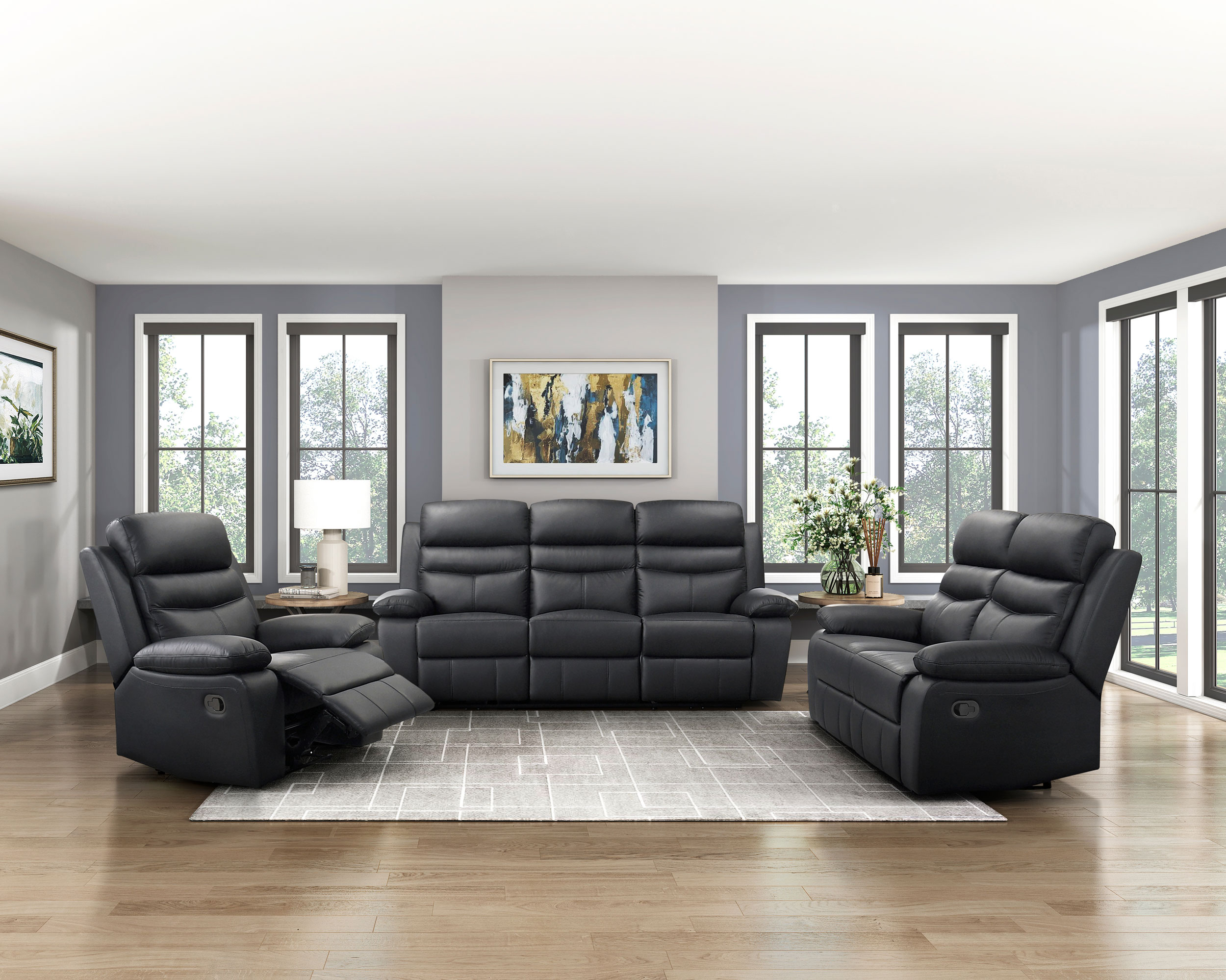 Hancock Leather Double Reclining Loveseat