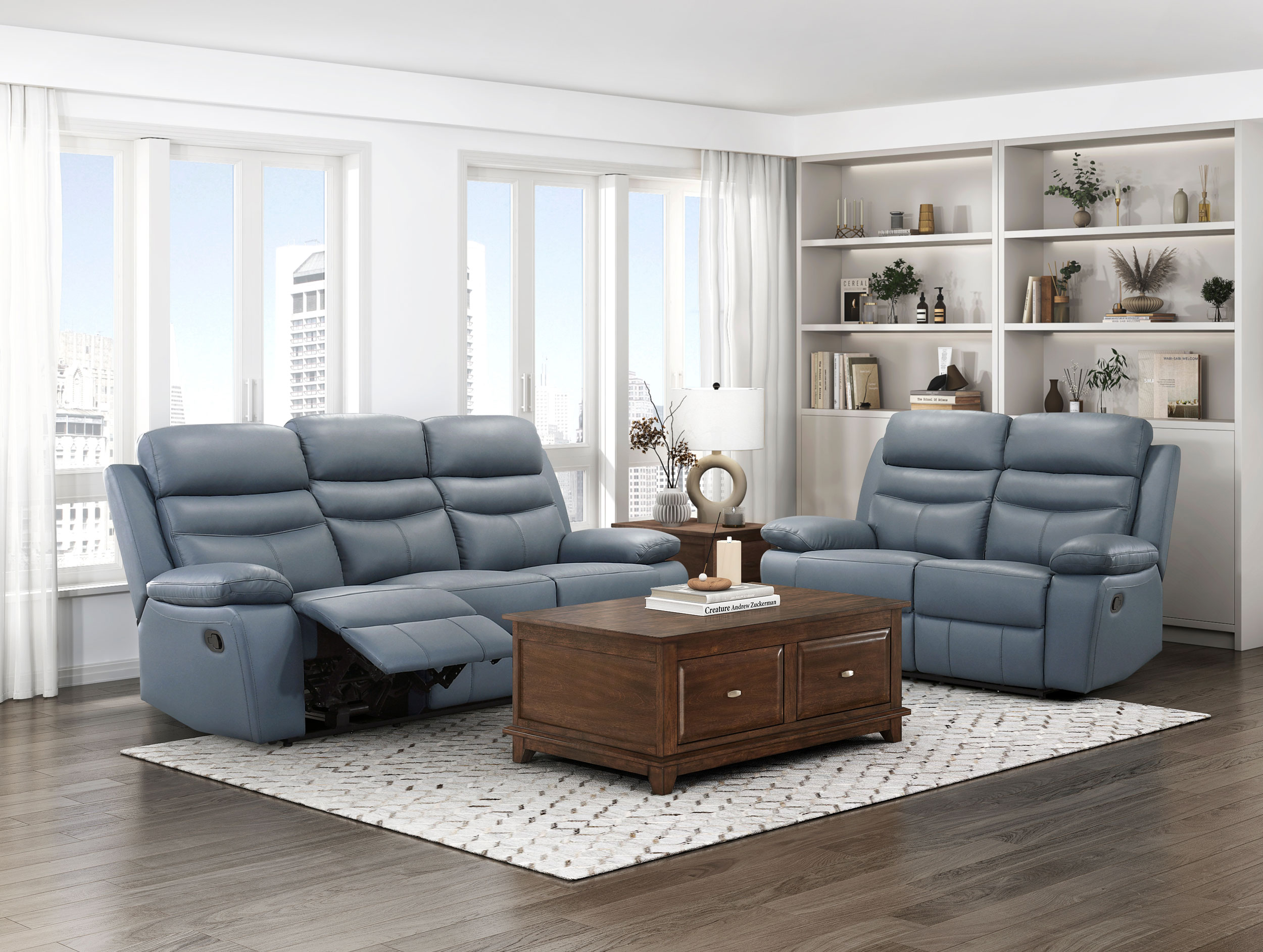 Hancock Leather Double Reclining Sofa