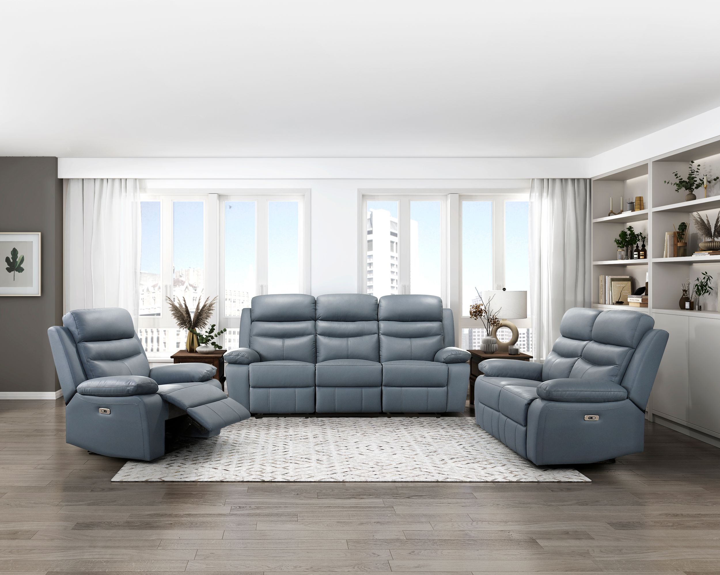 Hancock Leather Power Double Reclining Sofa