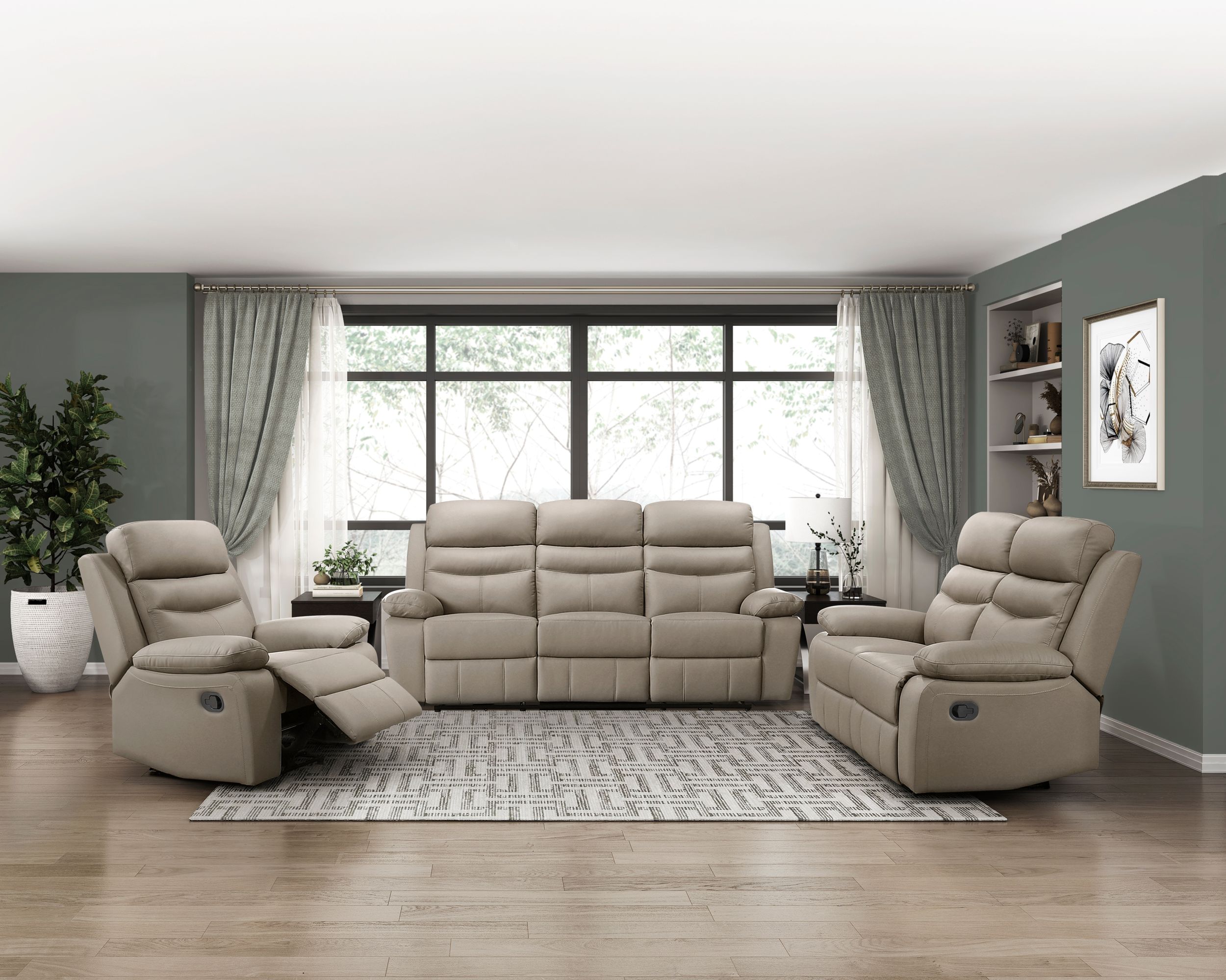 Hancock Leather Double Reclining Loveseat