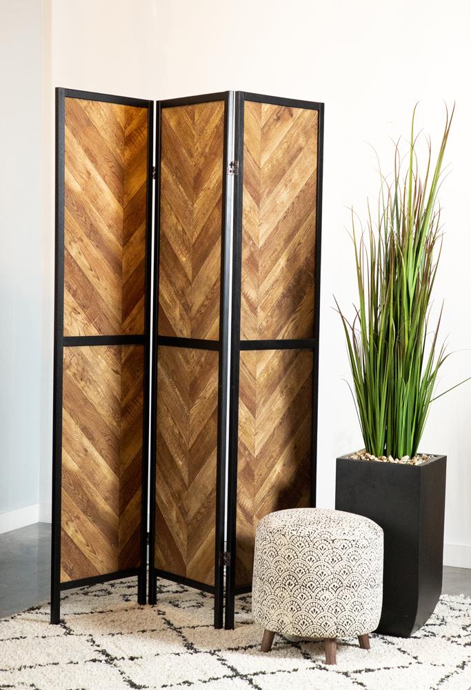 Marlene Herringbone Pattern 3-Panel Screen