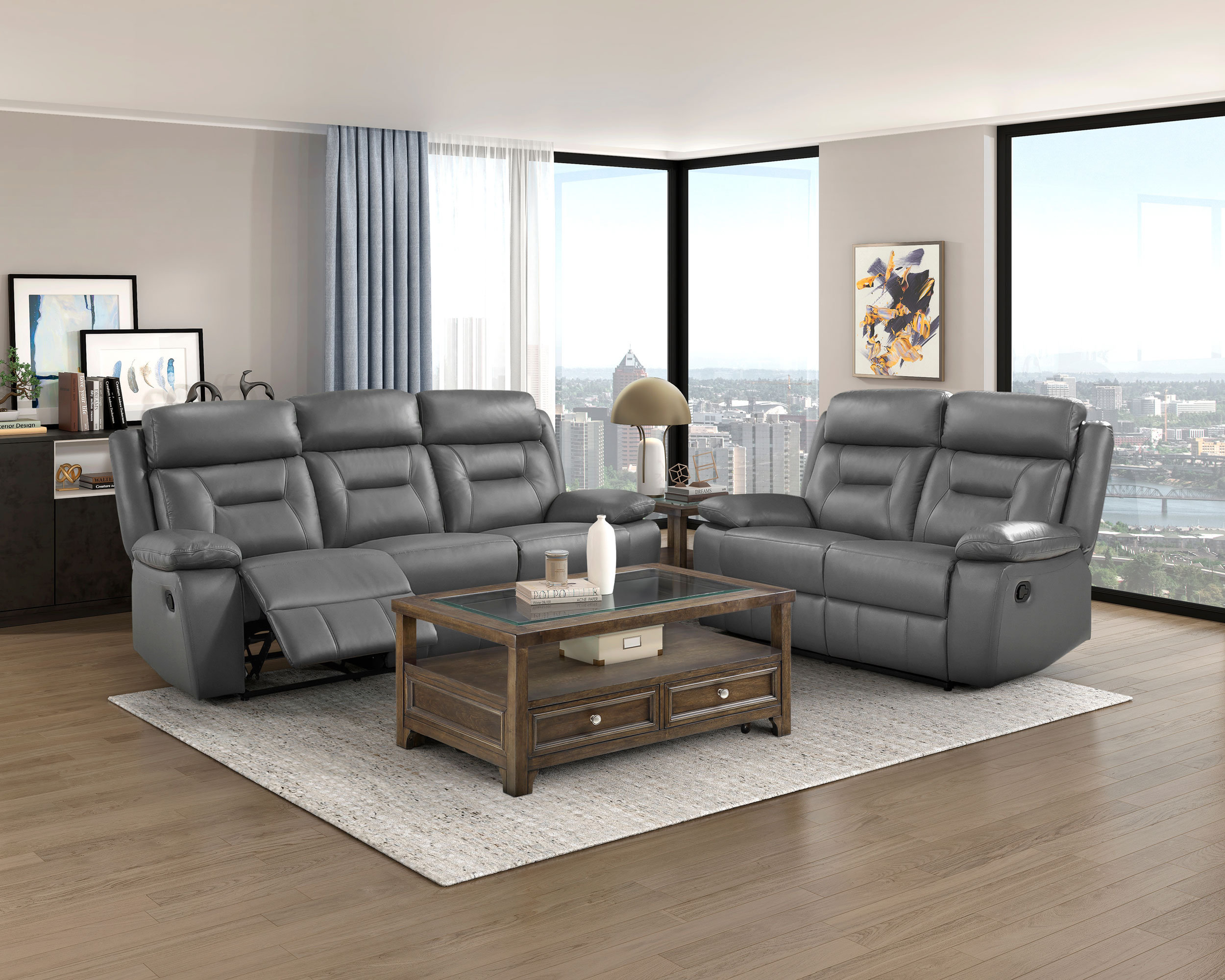 Laconia Leather Double Reclining Loveseat
