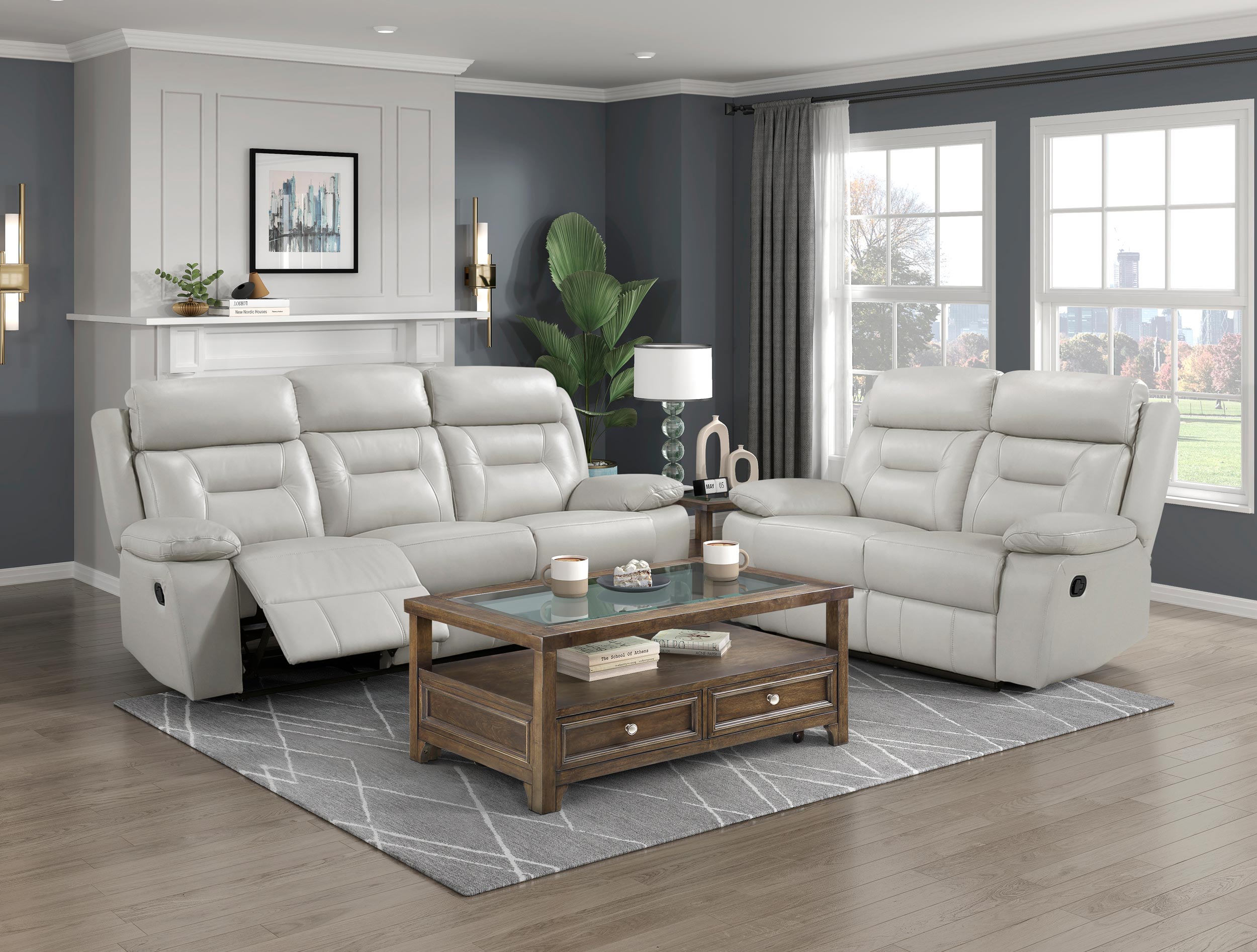 Laconia Leather Double Reclining Loveseat