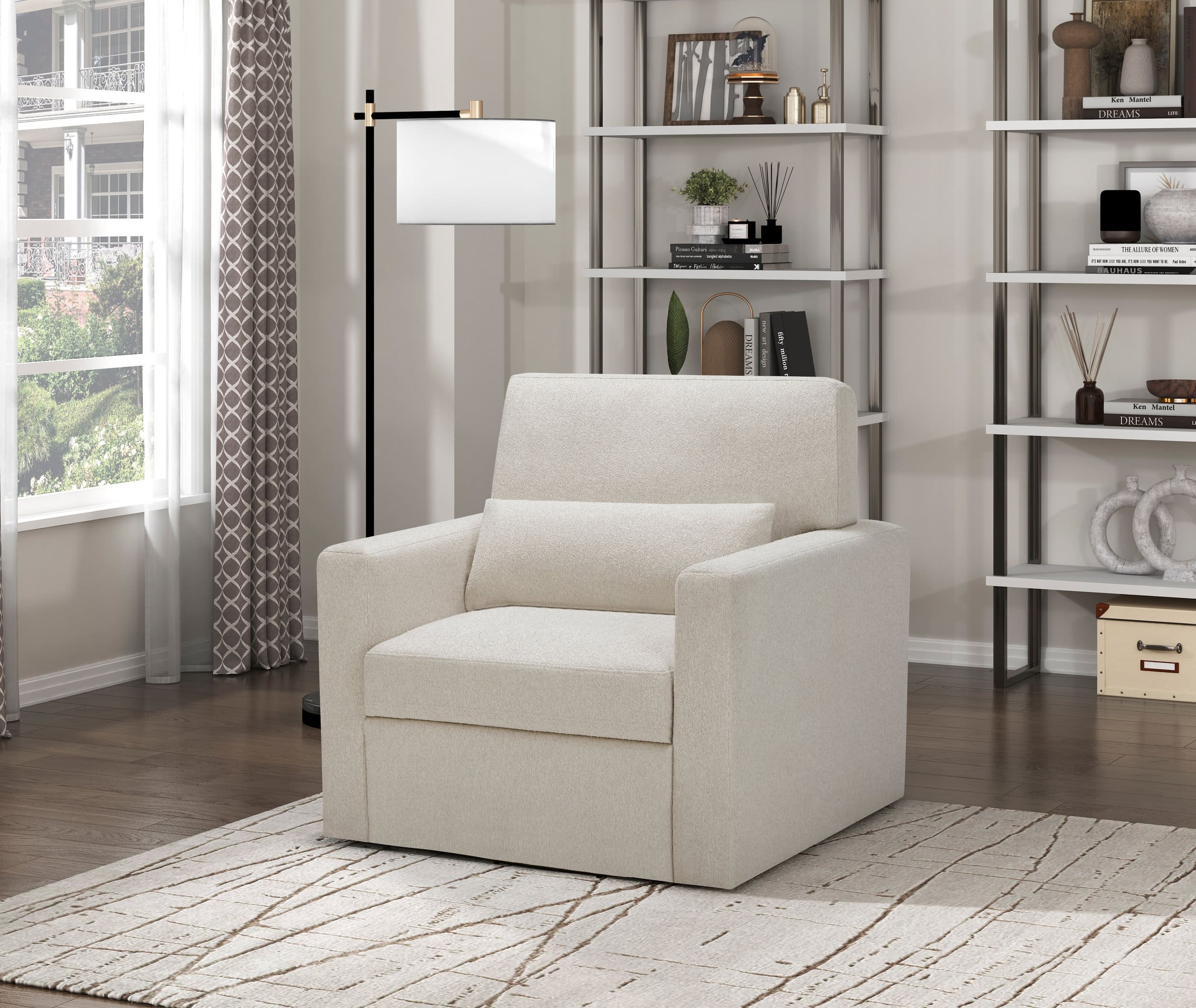 Pompano Boucle Swivel Chair