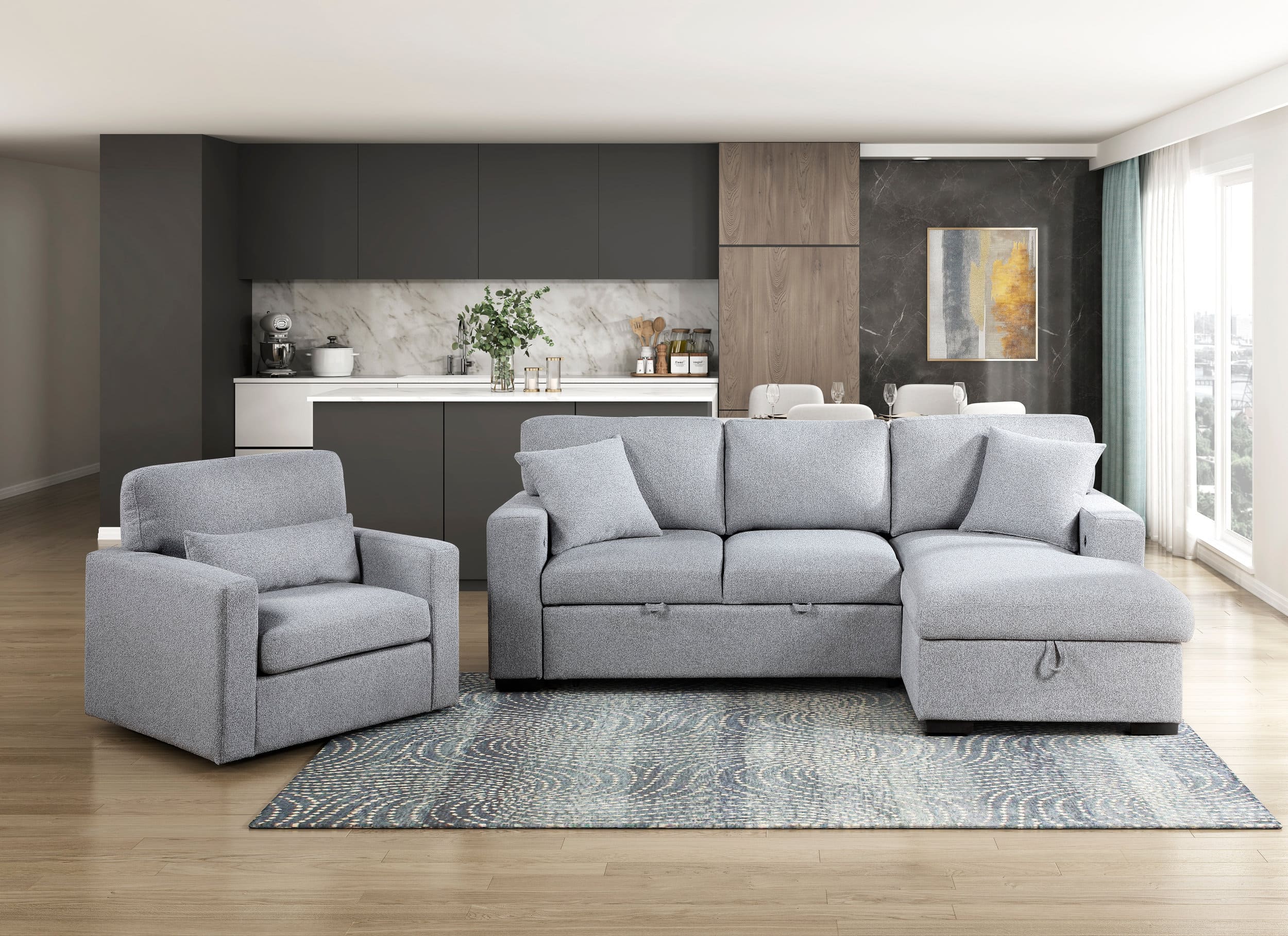 Pompano Boucle Swivel Chair