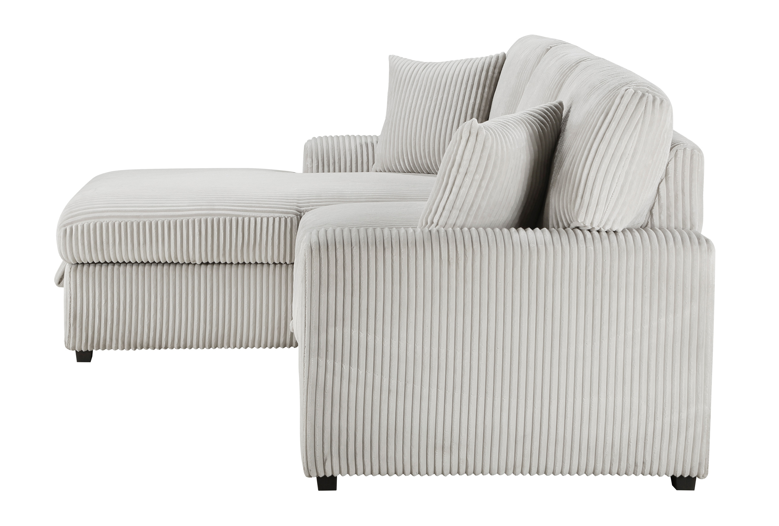 Marsh Corduroy 2‑Piece Sectional with Pull‑out Bed, Left Chaise and Hidden Storage