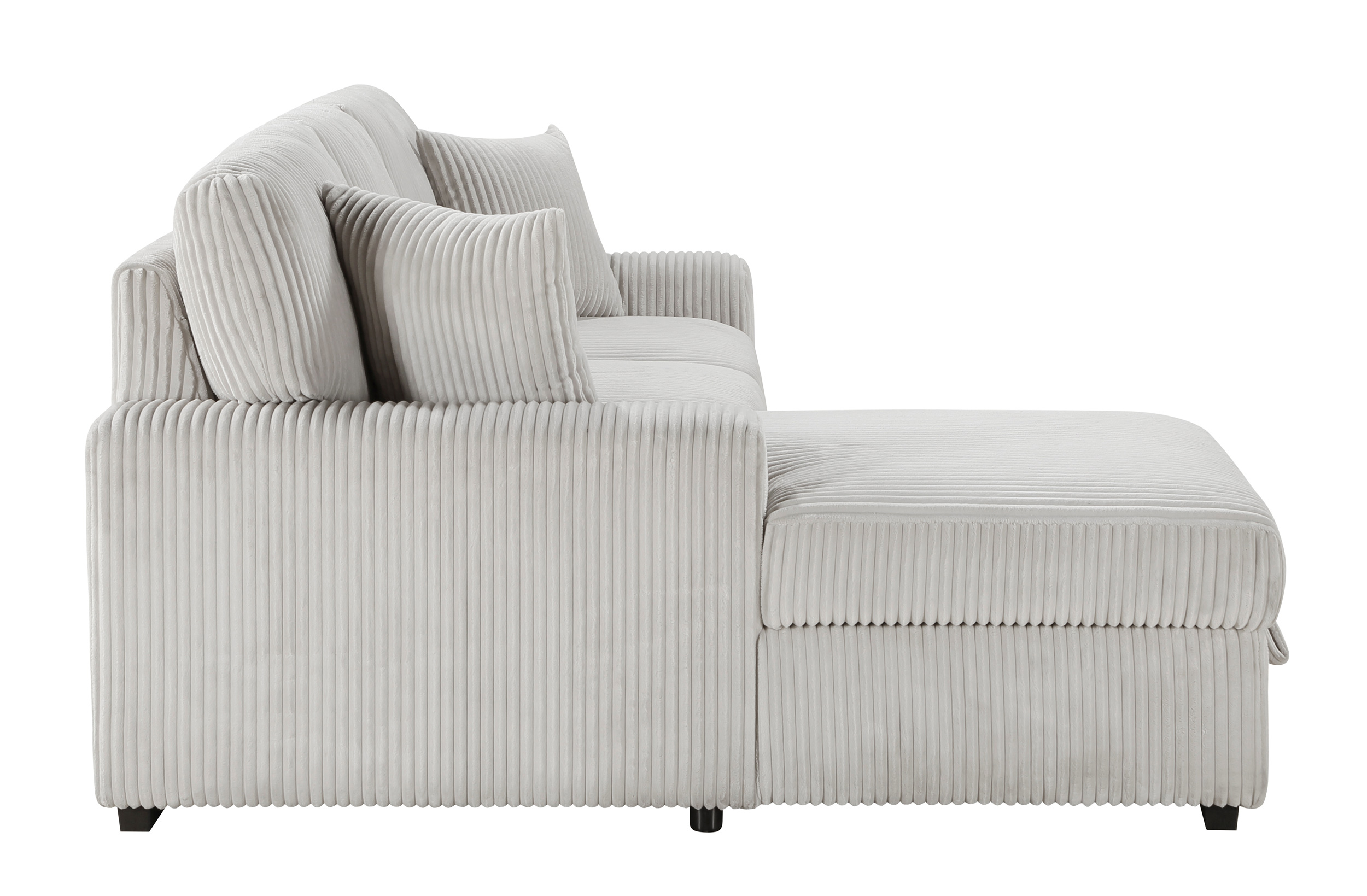 Marsh Corduroy 2‑Piece Sectional with Pull‑out Bed, Left Chaise and Hidden Storage