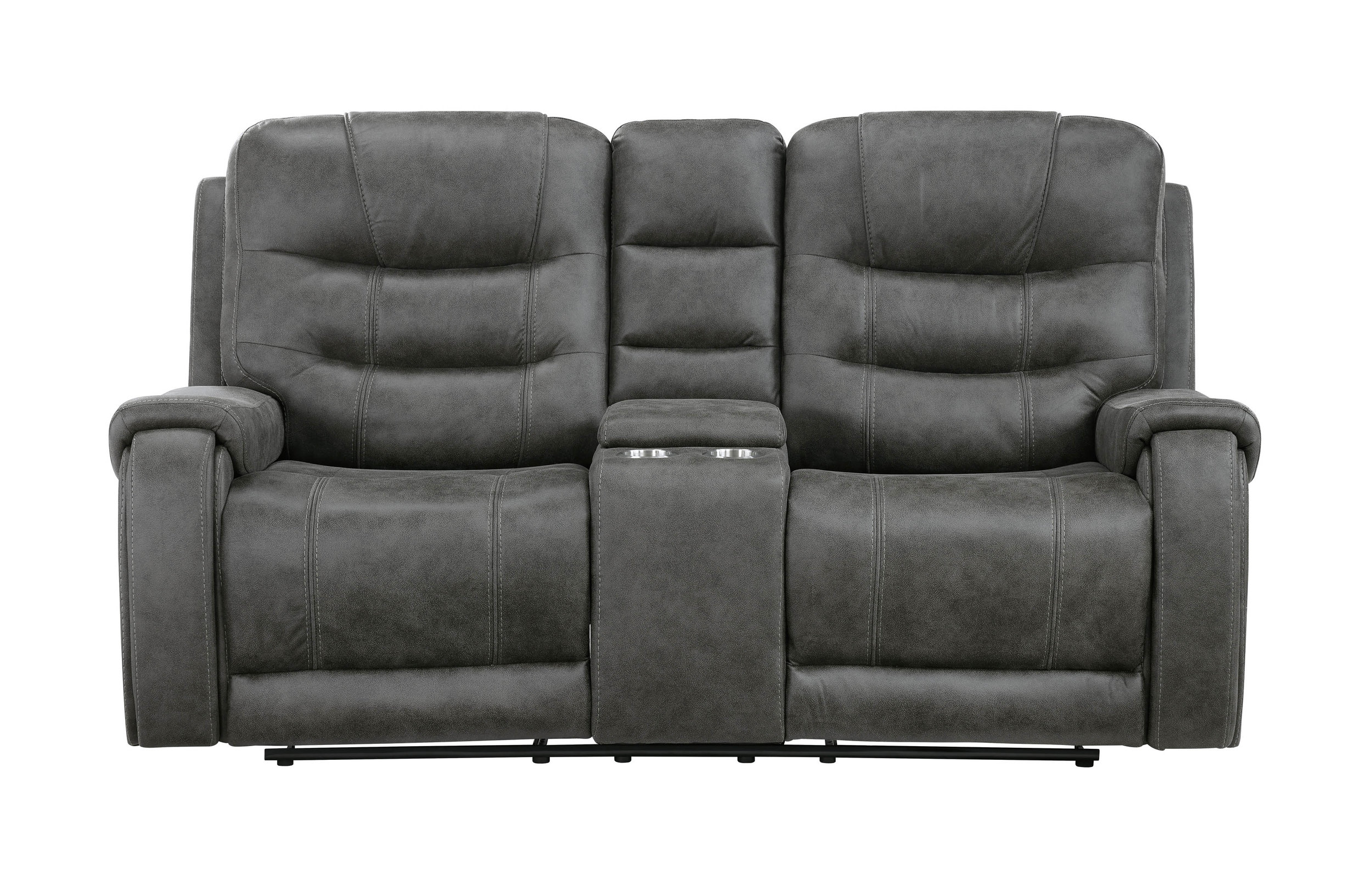 Oberon Microfiber Double Reclining Living Room Set
