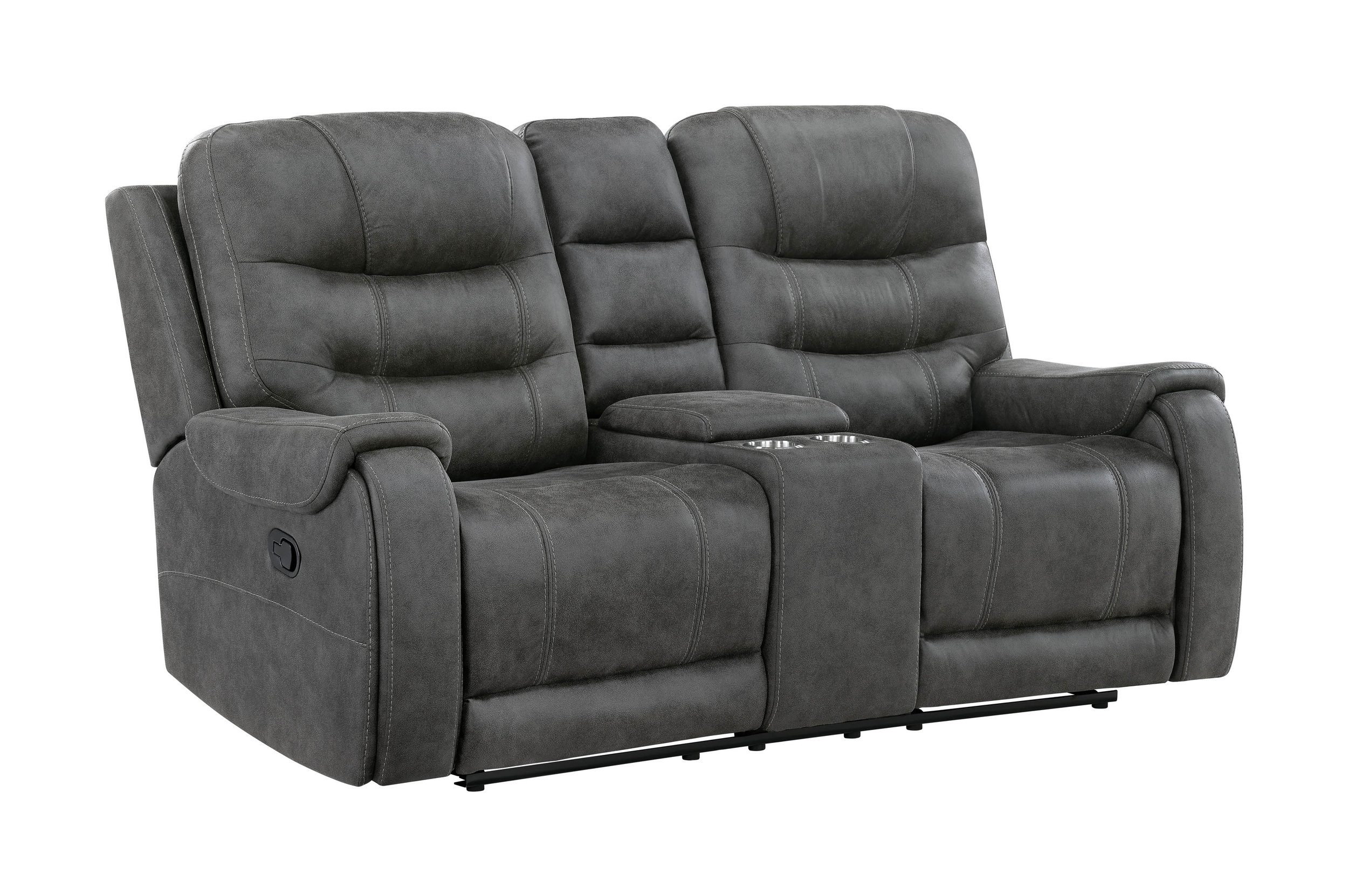 Oberon Microfiber Double Reclining Living Room Set