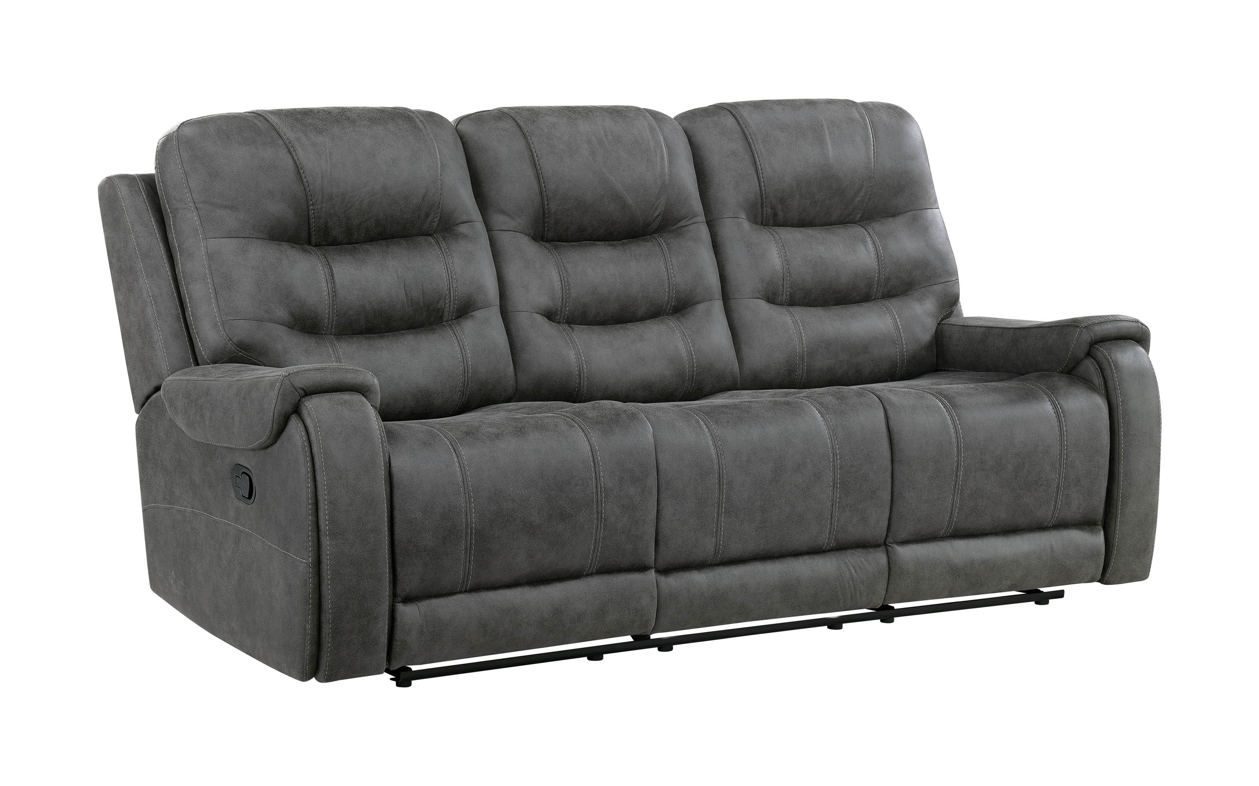 Oberon Microfiber Double Reclining Living Room Set