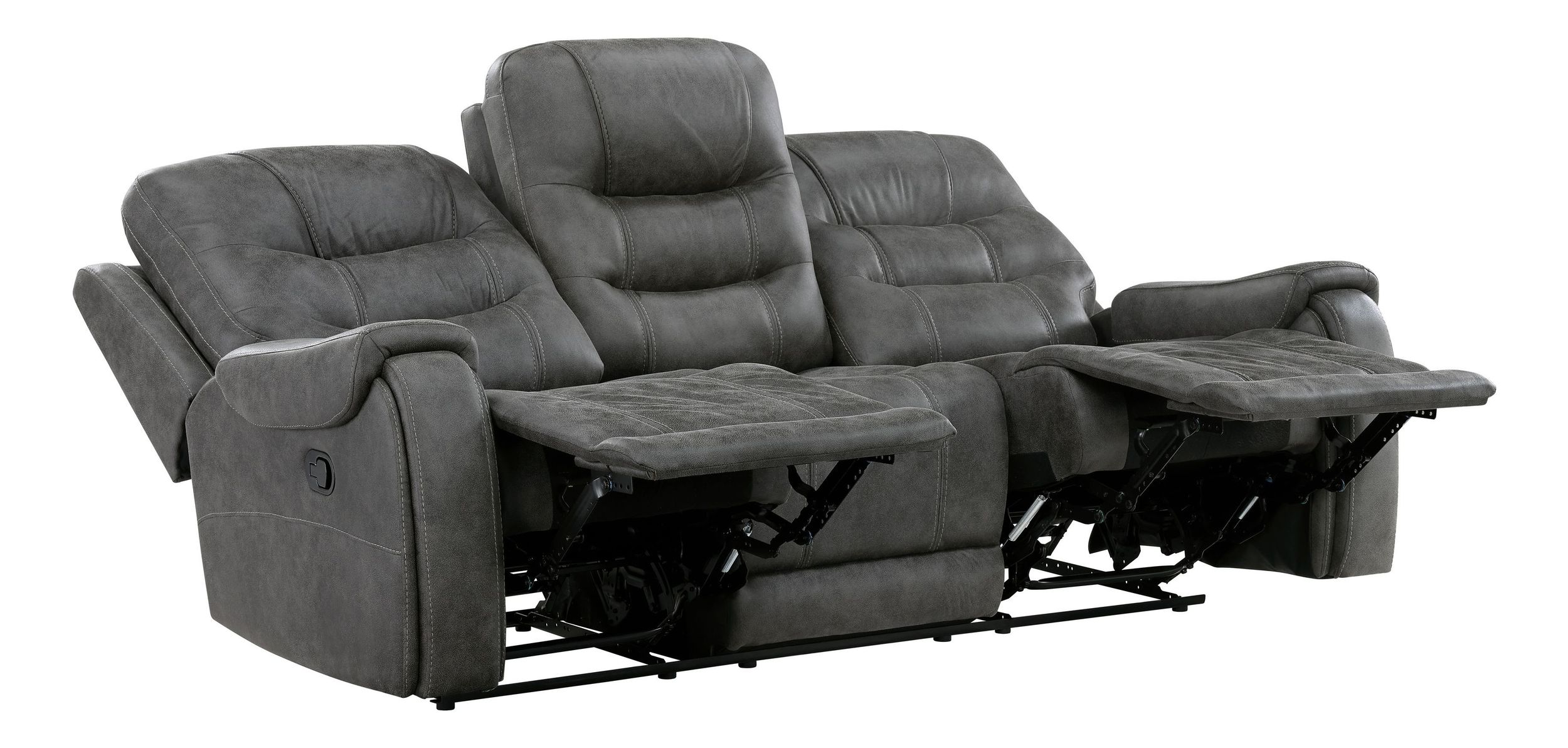Oberon Microfiber Double Reclining Living Room Set