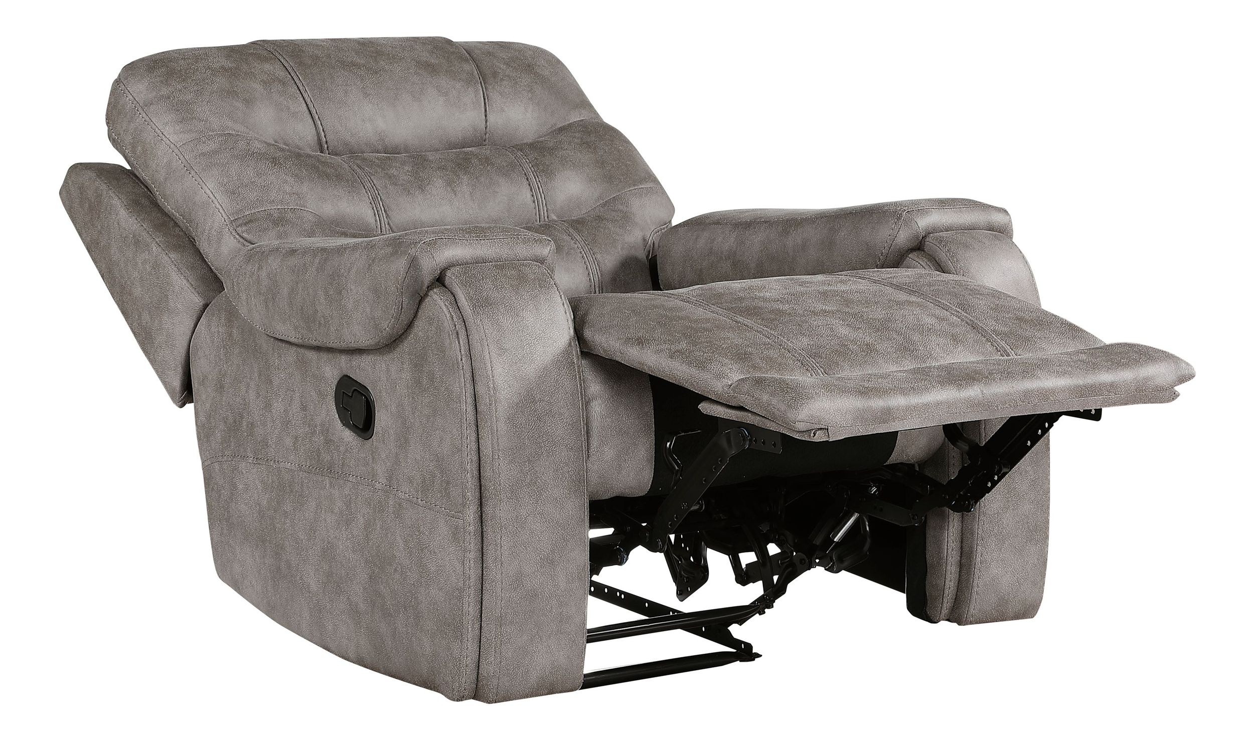 Oberon Microfiber Double Reclining Living Room Set