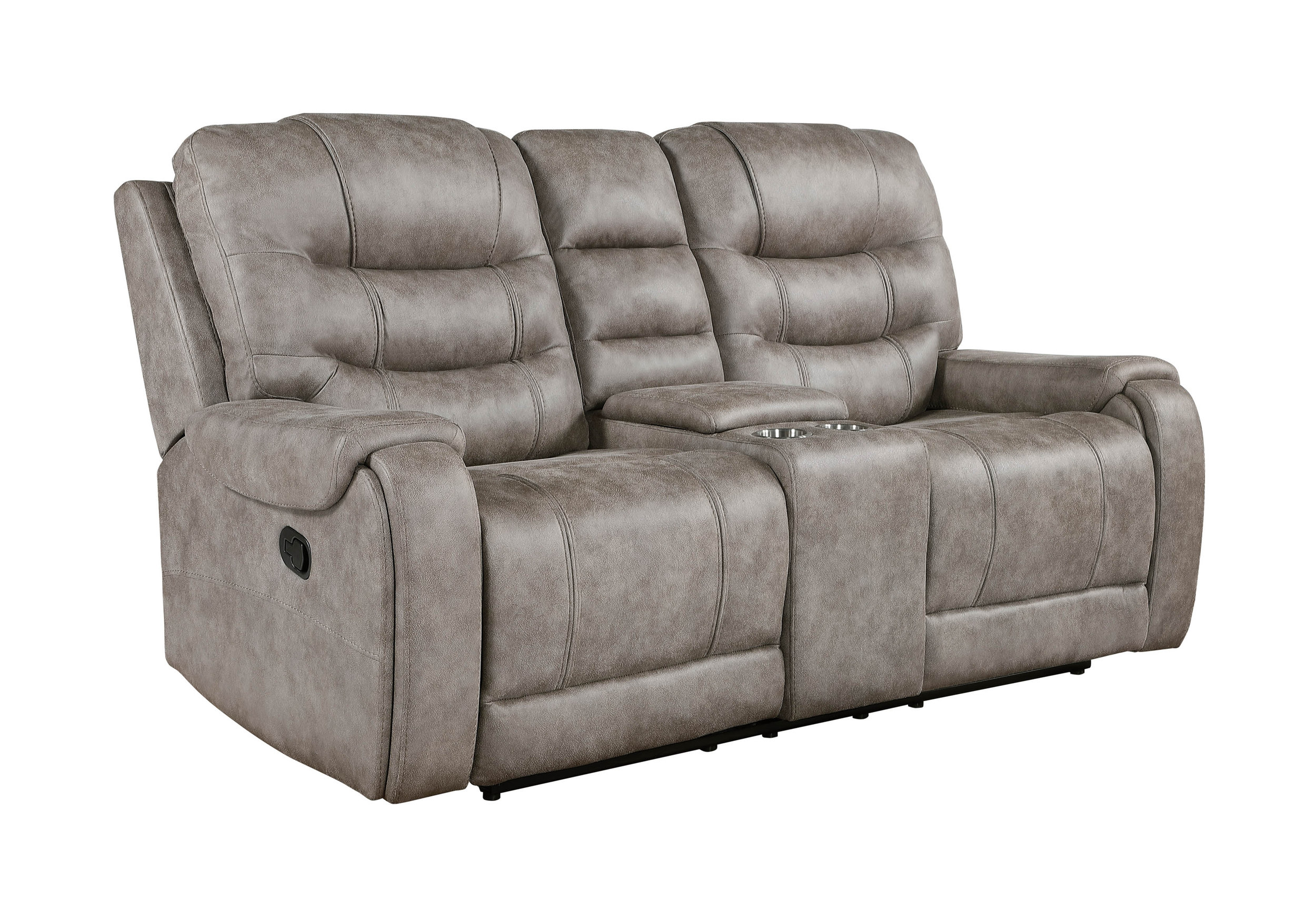 Oberon Microfiber Double Reclining Living Room Set
