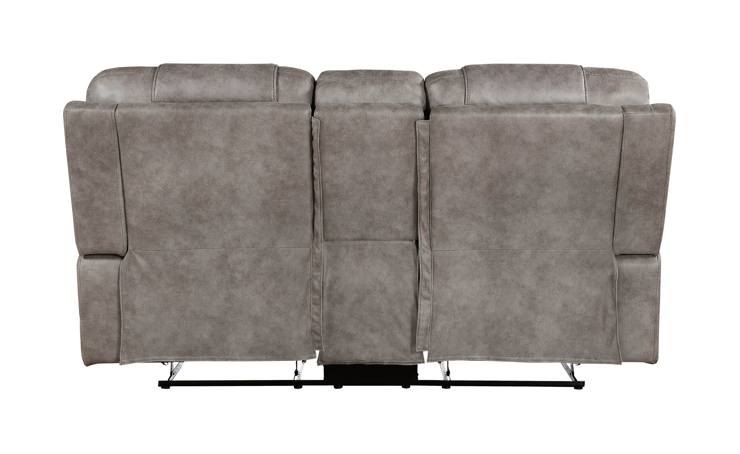 Oberon Microfiber Double Reclining Loveseat with Center Console