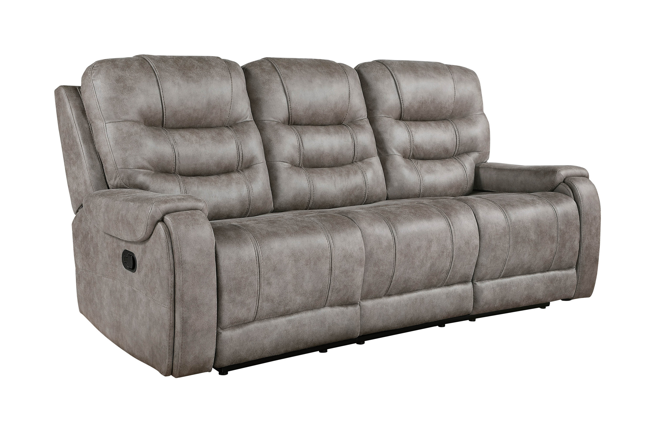 Oberon Microfiber Double Reclining Living Room Set