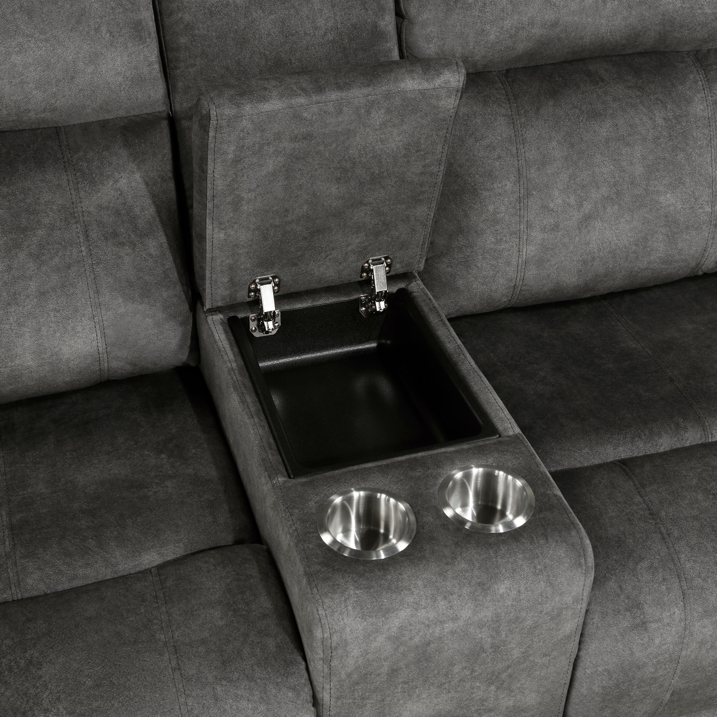 Muncie Microfiber Double Reclining Loveseat with Center Console