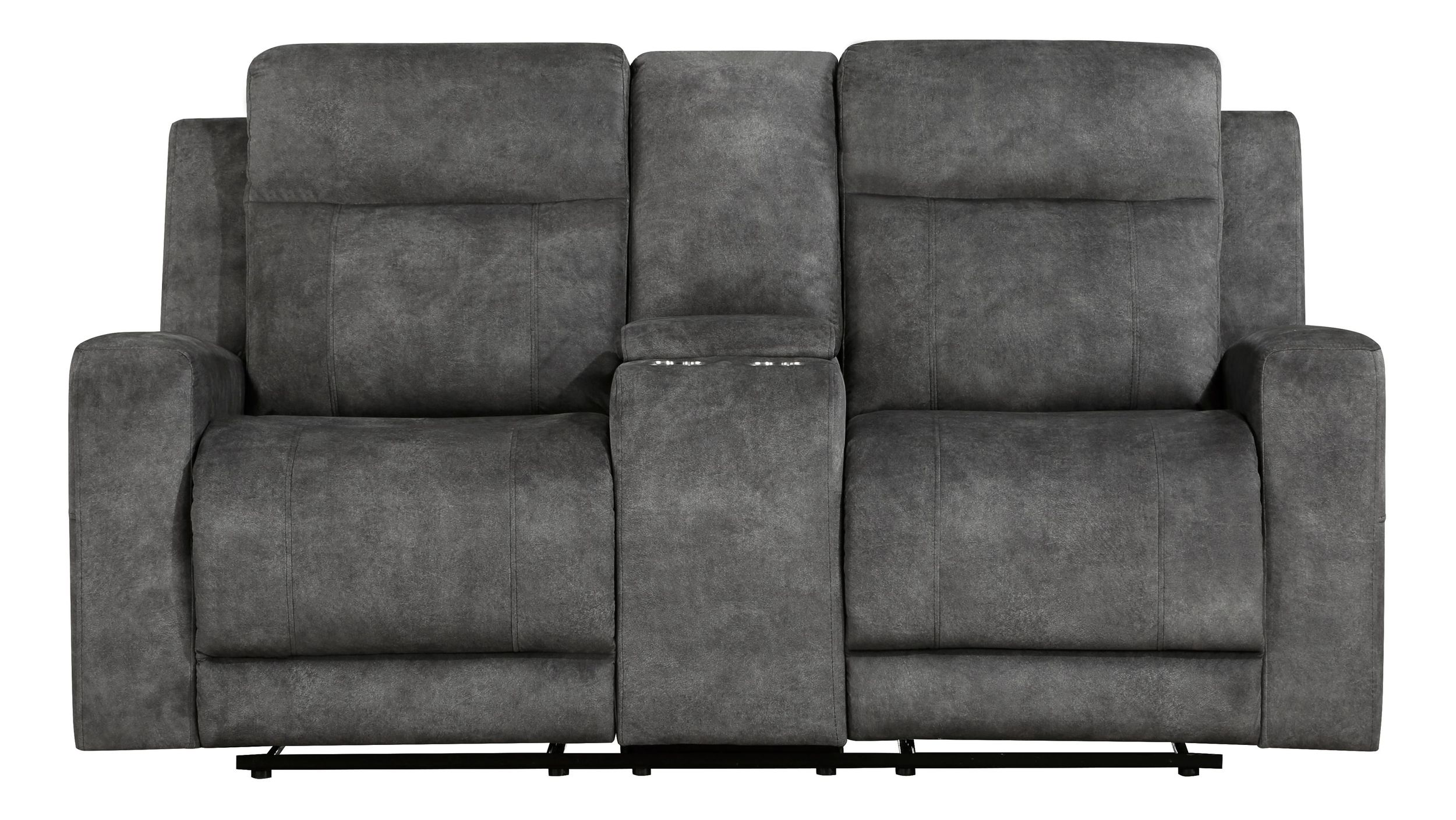 Muncie Microfiber Double Reclining Loveseat with Center Console