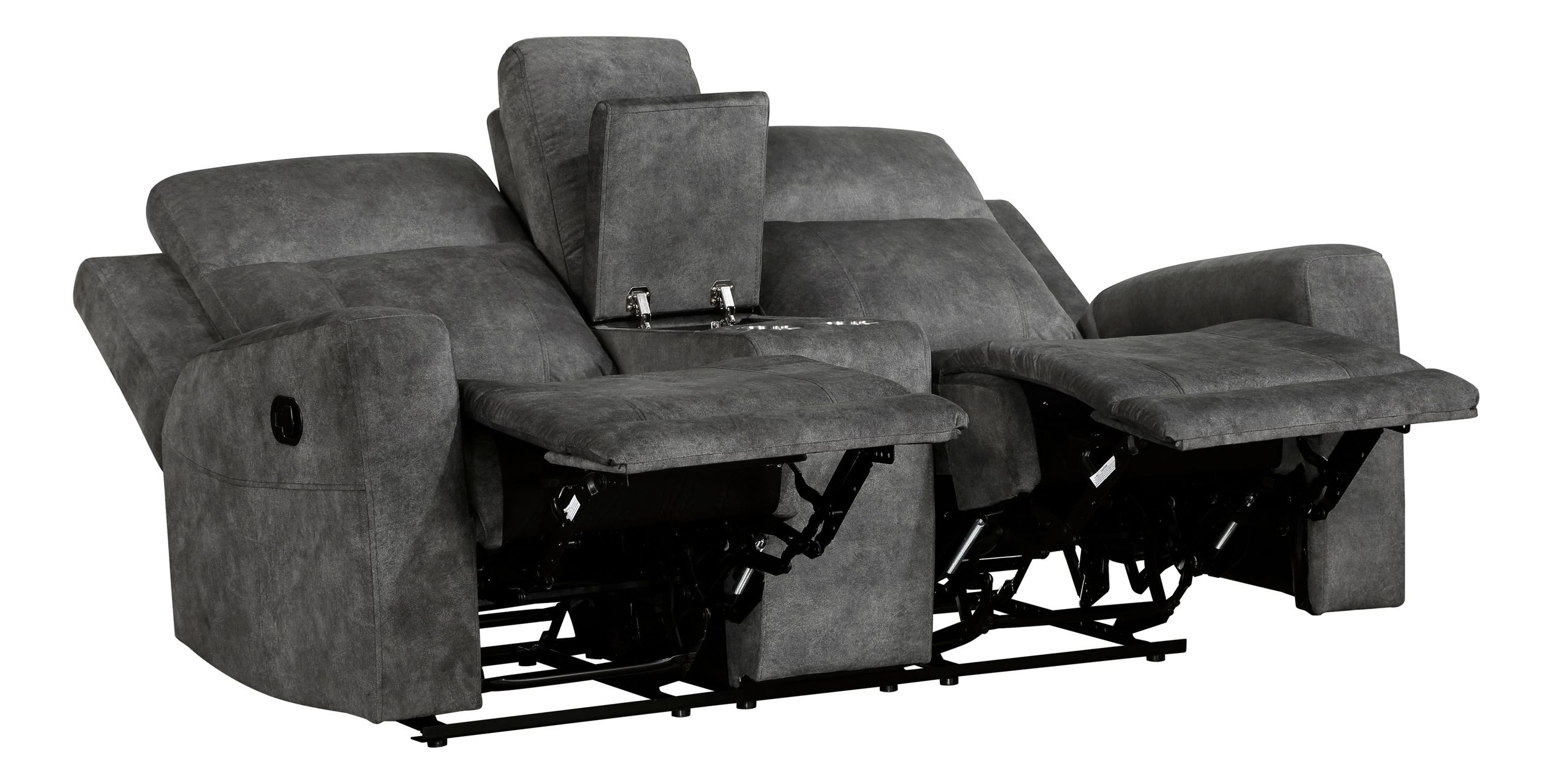 Muncie Microfiber Double Reclining Loveseat with Center Console
