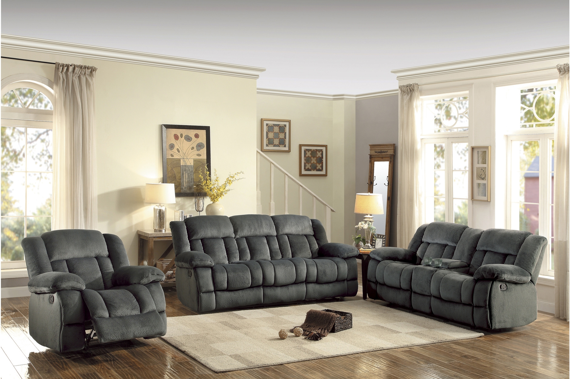 Laurelton Microfiber Reclining Living Room Set