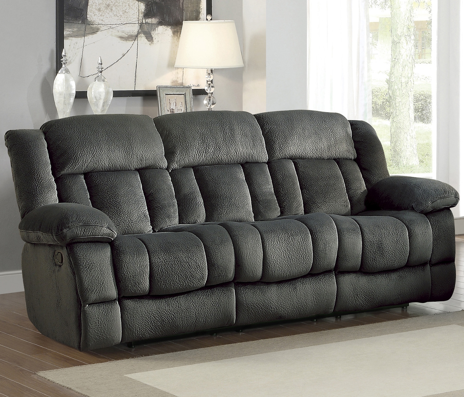 Laurelton Microfiber Double Reclining Sofa