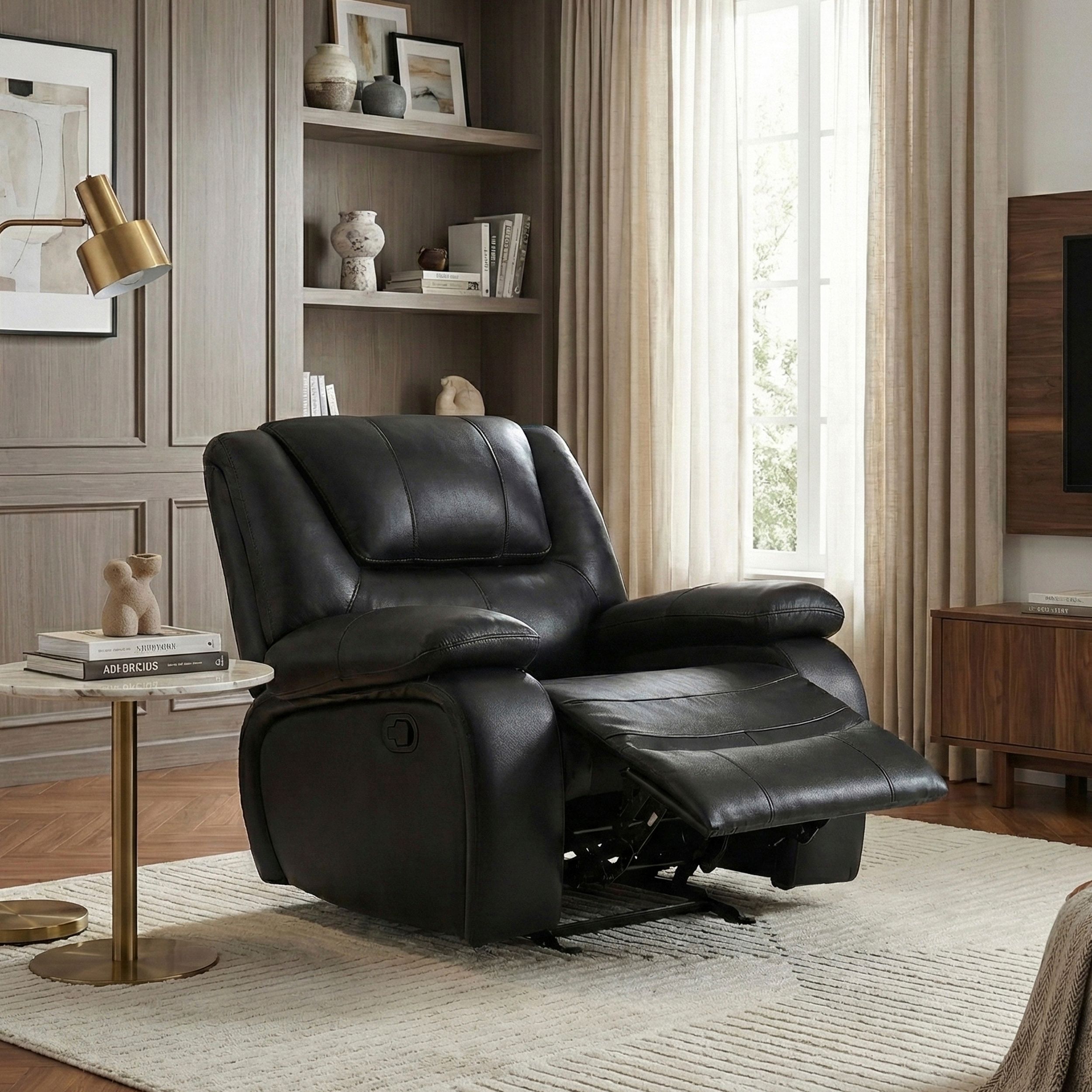 Ellicott Leather Double Reclining Living Room Set