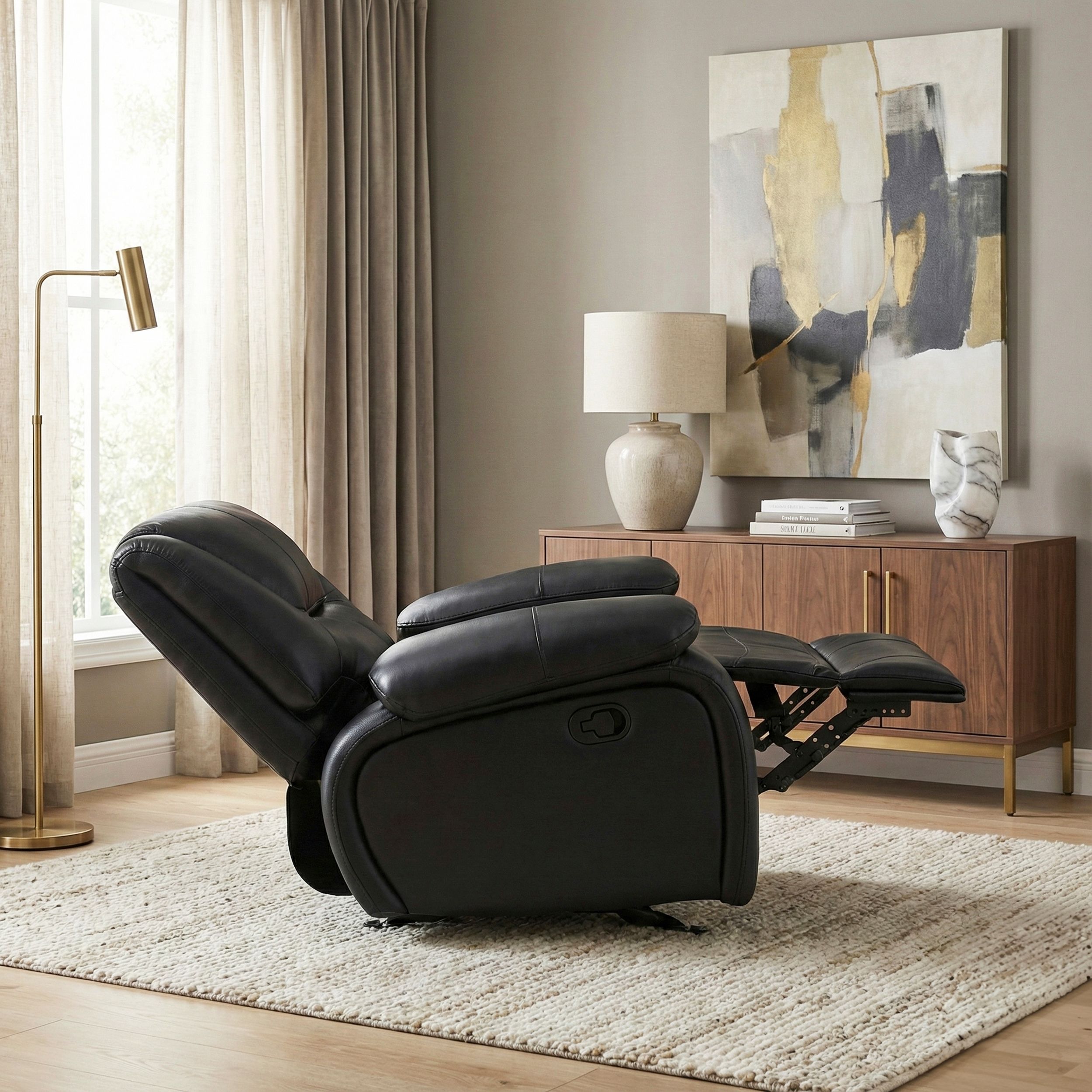 Ellicott Leather Double Reclining Living Room Set