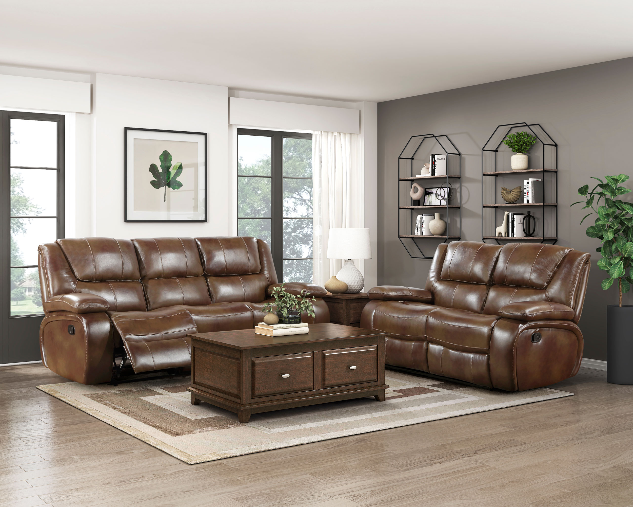 Ellicott Leather Double Reclining Sofa