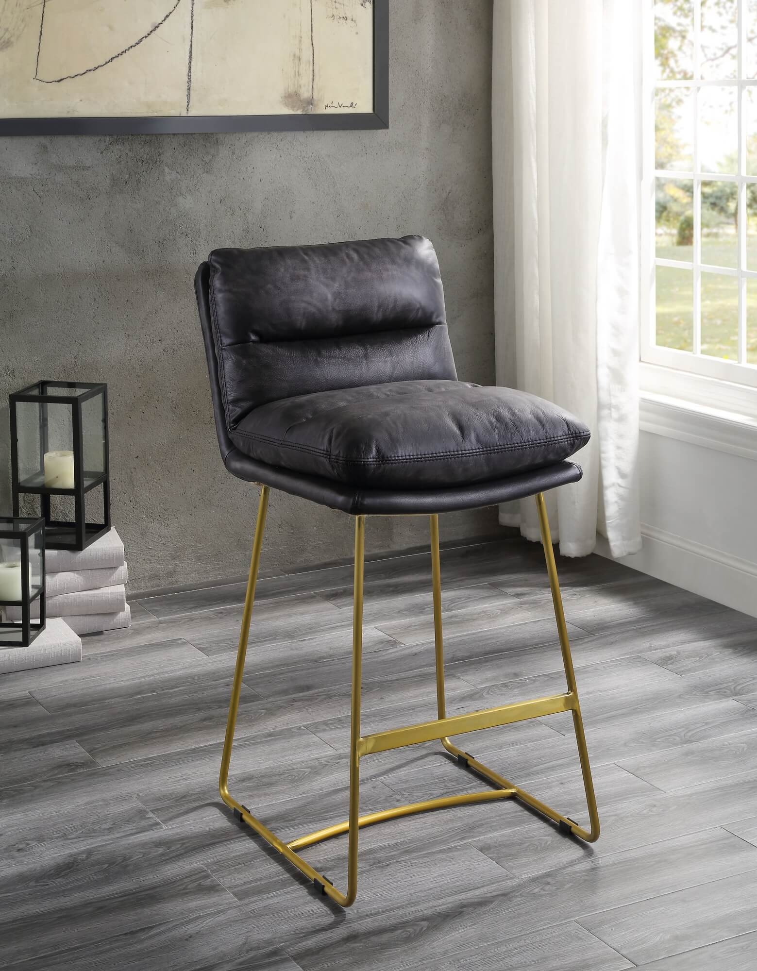 Alsey Top Grain Leather Counter Chair