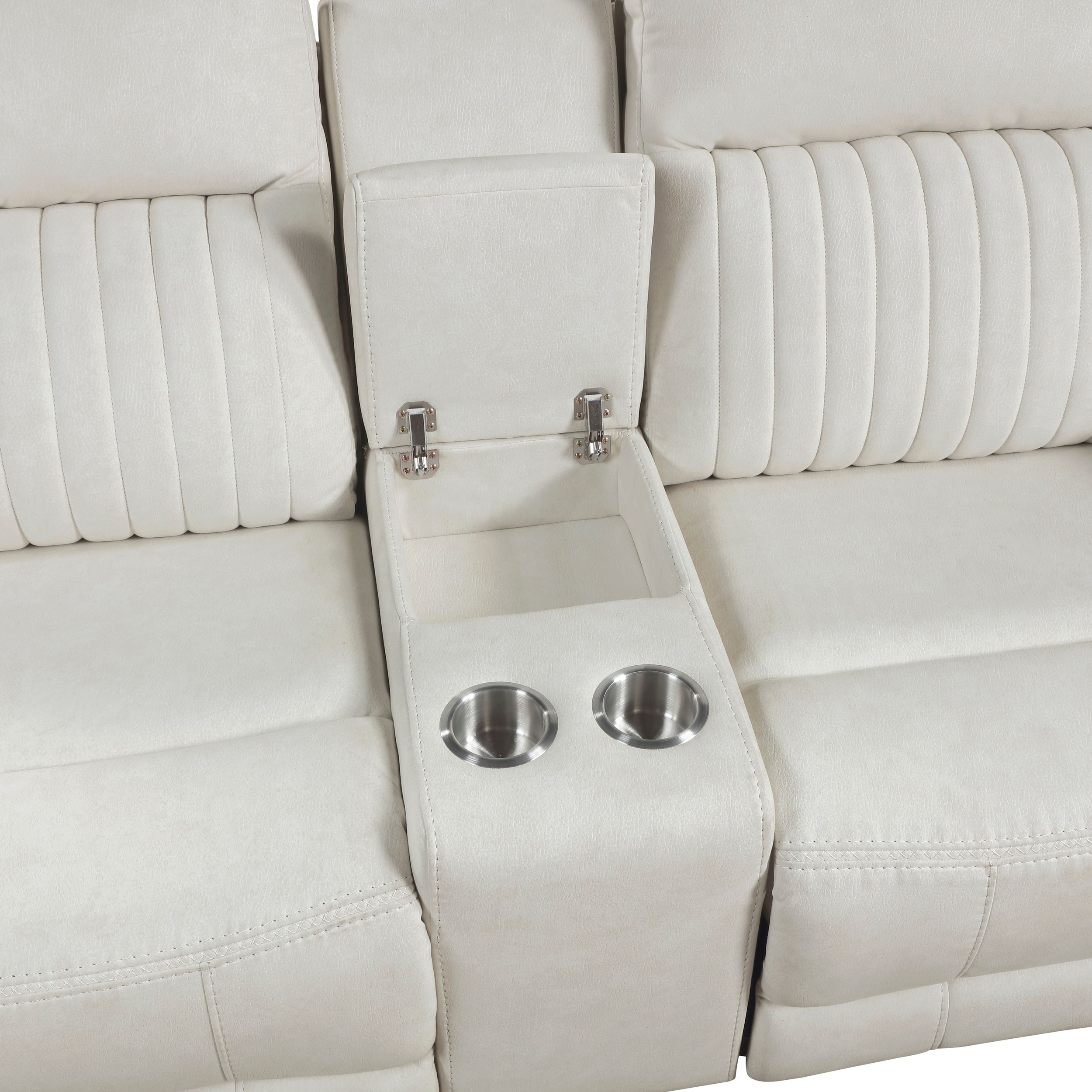 Dean Microfiber Double Reclining Loveseat with Center Console