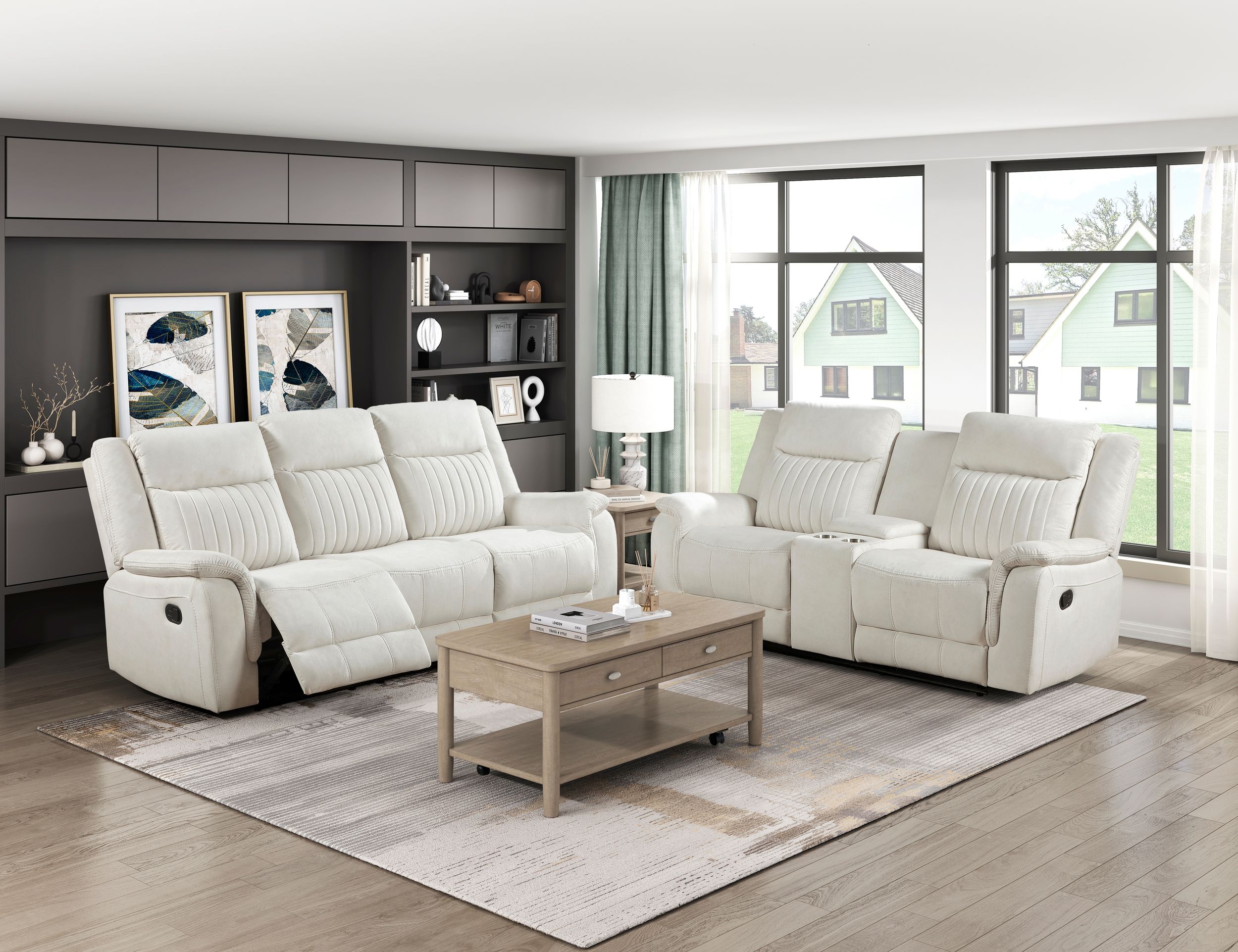 Dean Microfiber Double Reclining Sofa
