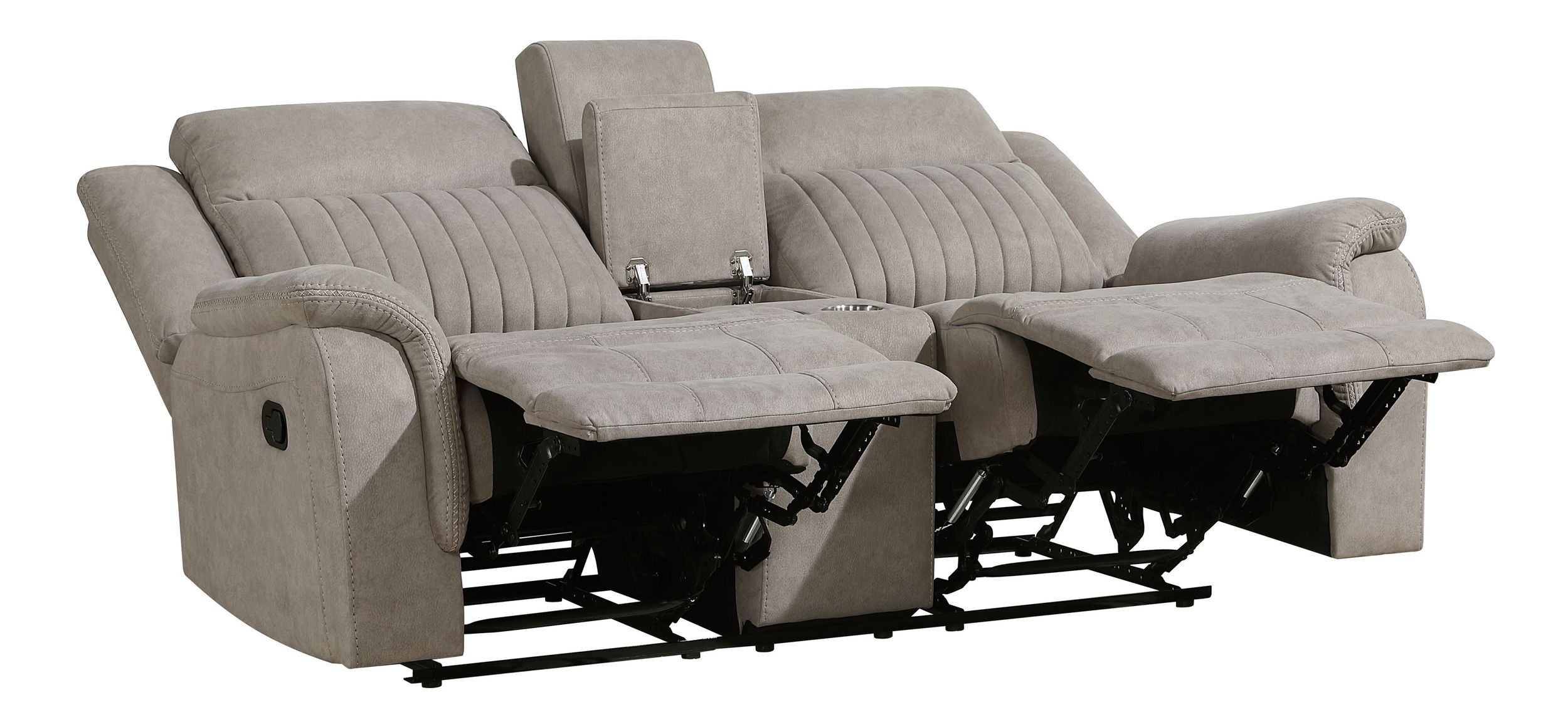 Dean Microfiber Double Reclining Loveseat with Center Console