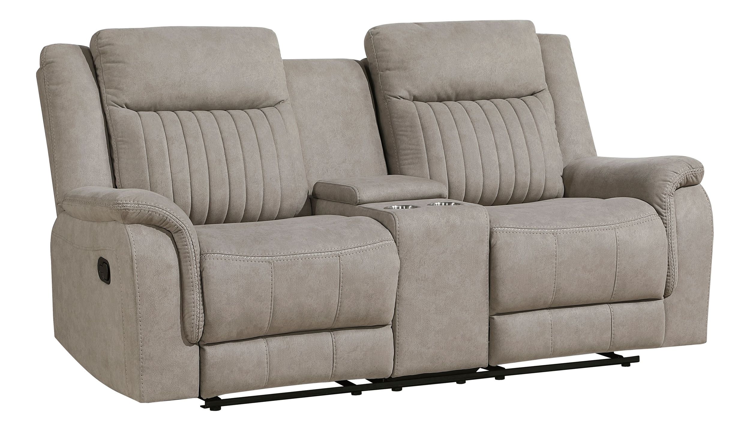 Dean Microfiber Double Reclining Loveseat with Center Console