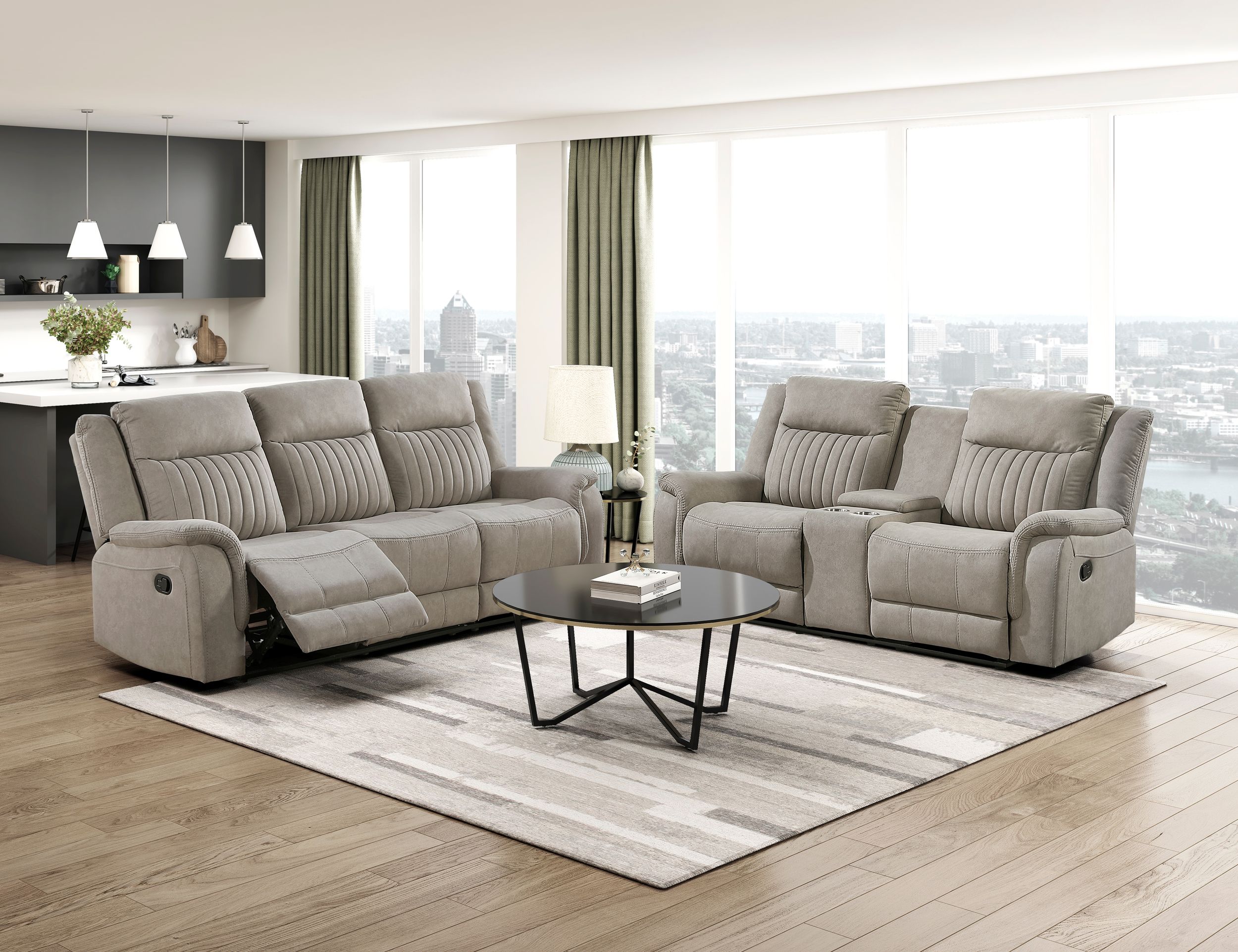 Dean Microfiber Double Reclining Sofa