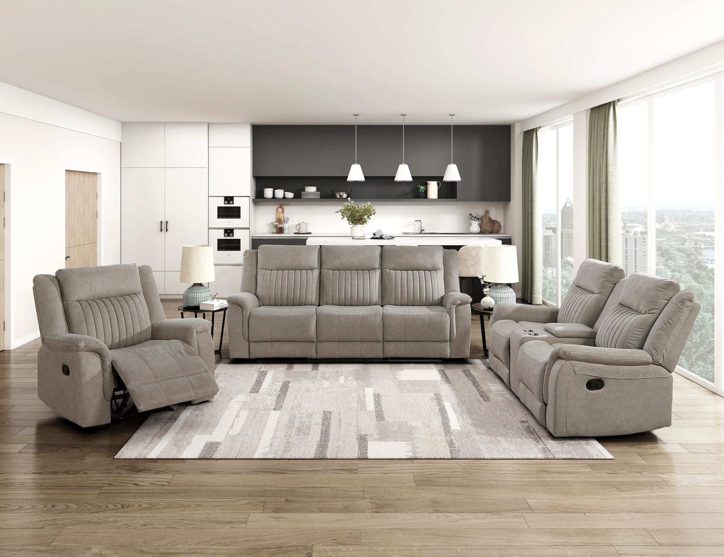 Dean Microfiber Double Reclining Sofa