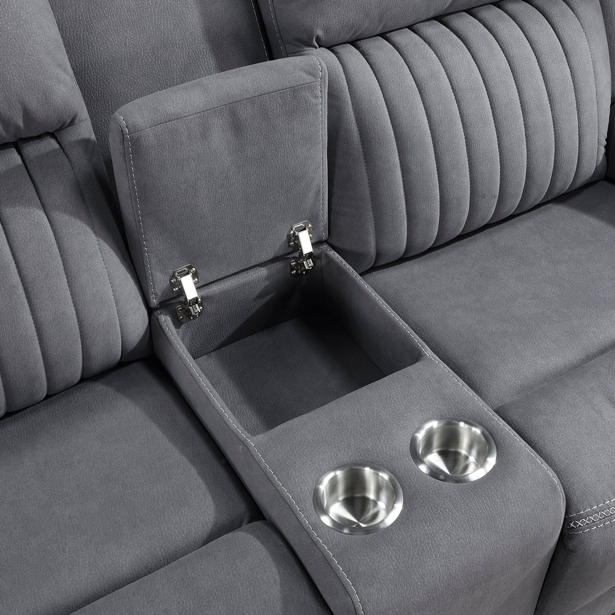 Dean Microfiber Double Reclining Loveseat with Center Console