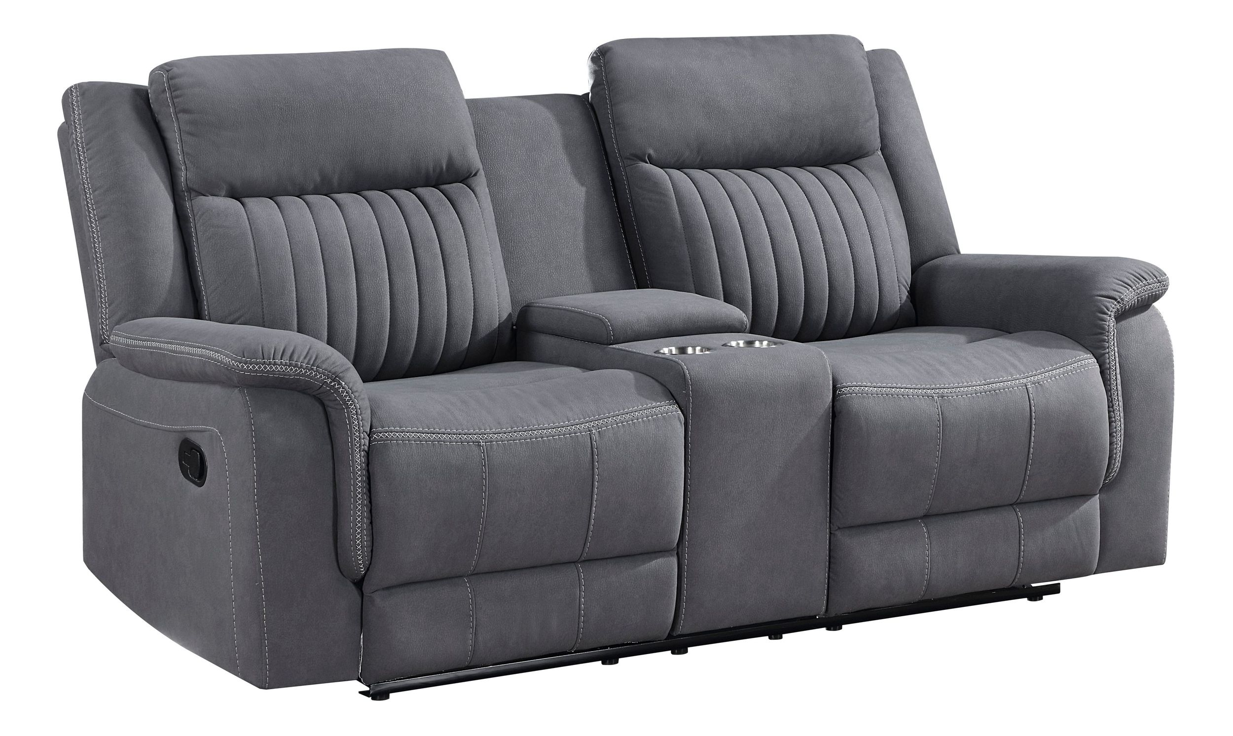 Dean Microfiber Double Reclining Loveseat with Center Console