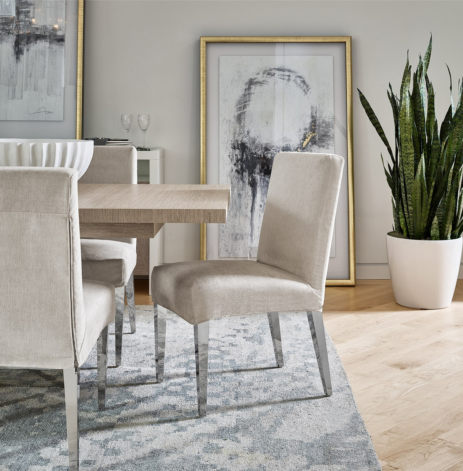 Jett Slip Polyester/Stainless Steel Cover Side Chair