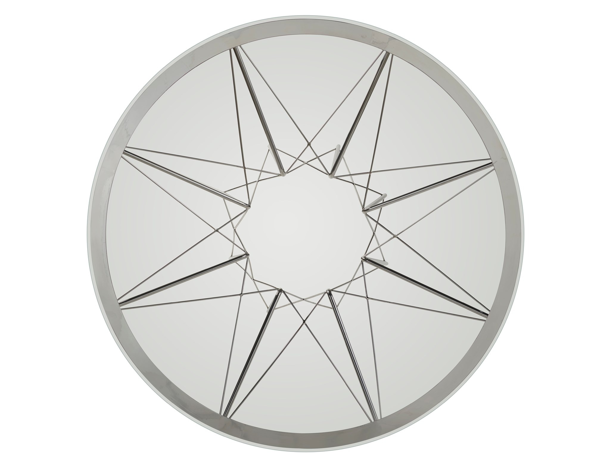 Axel Glass/Stainless steel Round Dining Table