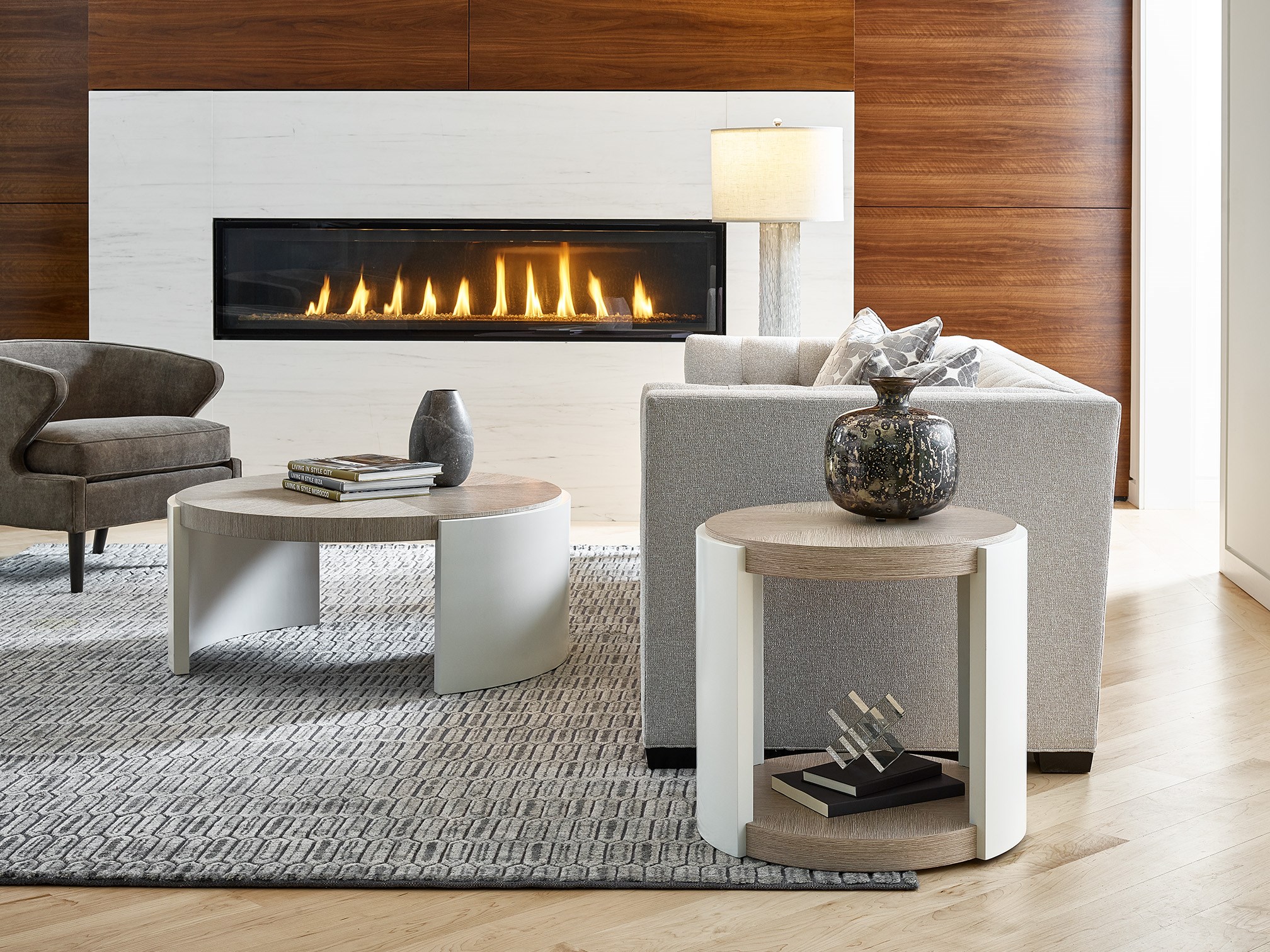 Round Pumice End Table
