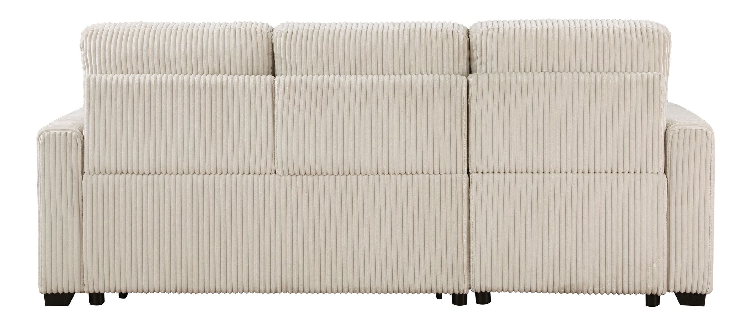 Rhett Corduroy 3‑Piece Reversible Sectional Sofa Chaise with Pull‑Out Bed & Hidden Storage