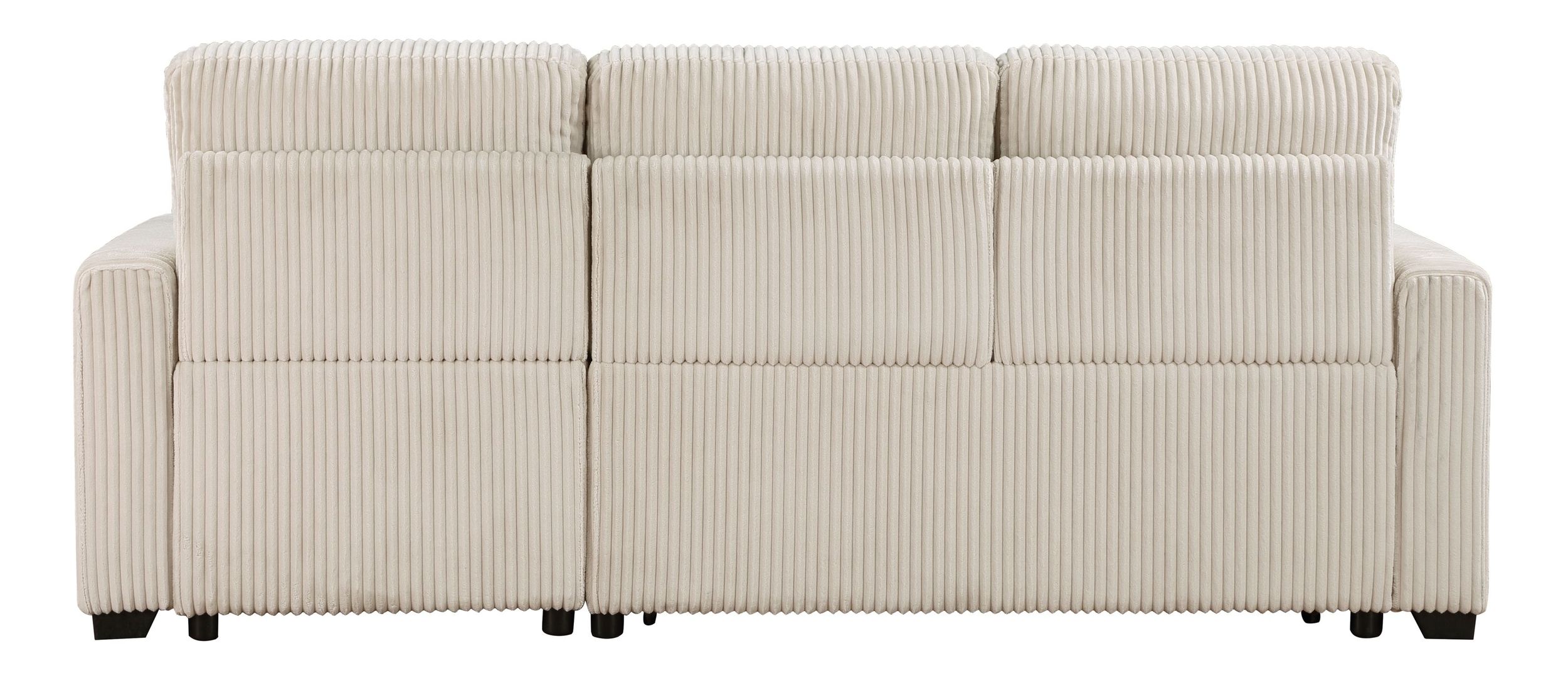 Rhett Corduroy 3‑Piece Reversible Sectional Sofa Chaise with Pull‑Out Bed & Hidden Storage