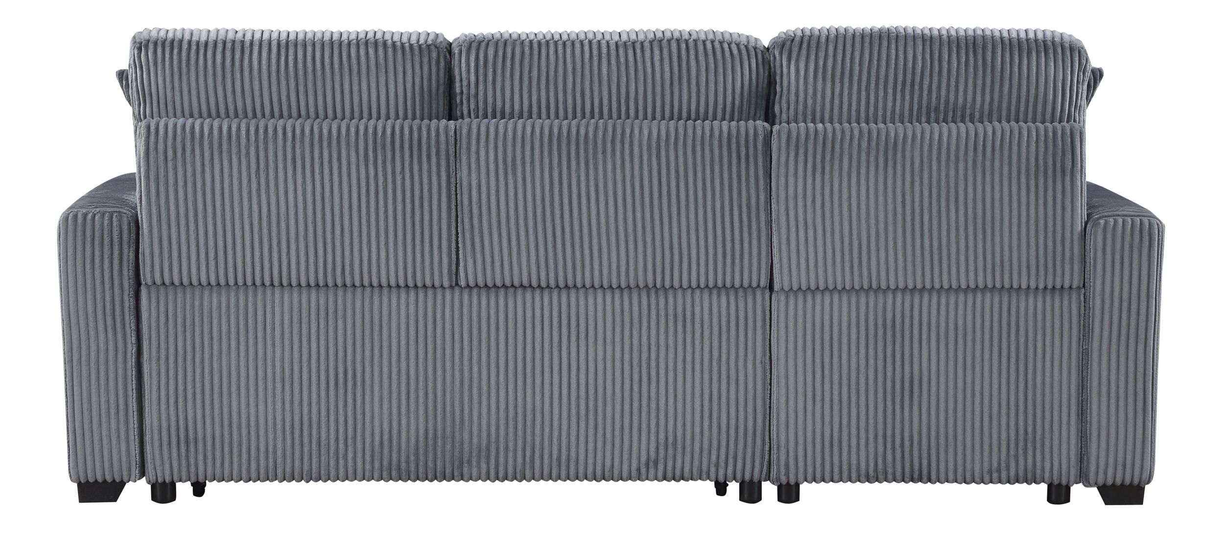 Rhett Corduroy 3‑Piece Reversible Sectional Sofa Chaise with Pull‑Out Bed & Hidden Storage