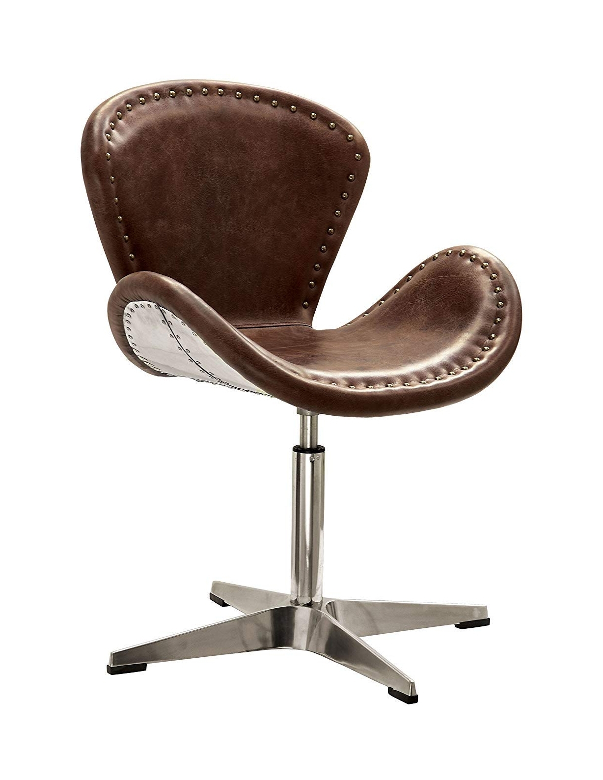 Brancaster 96554 Top Grain Leather Swivel Bar Chair