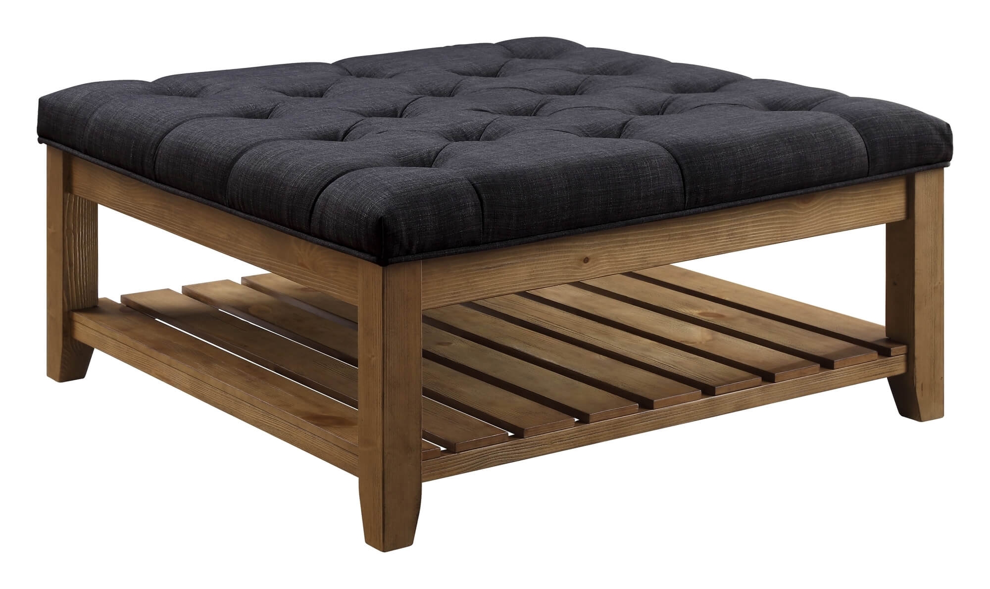 Aizen Fabric/Wood Ottoman