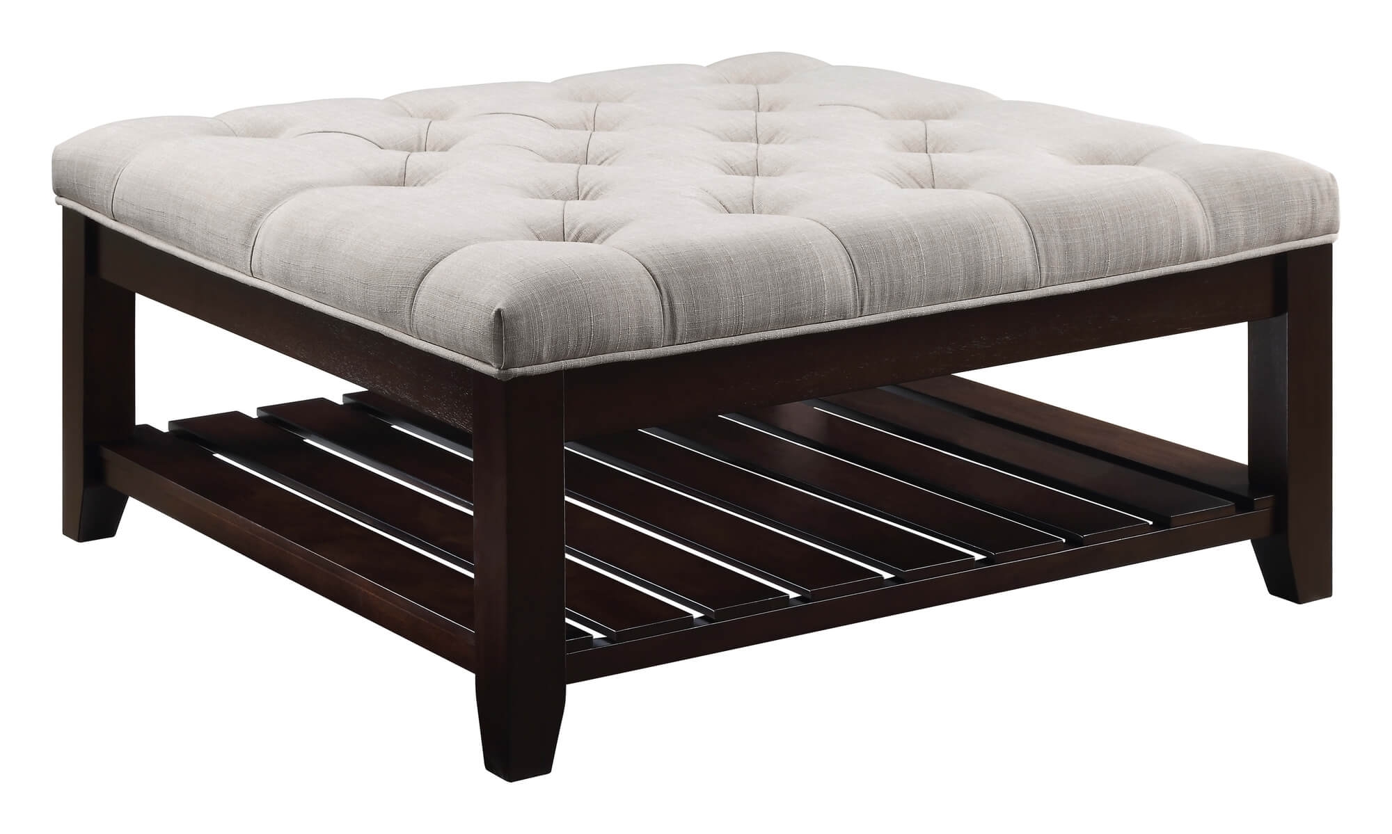 Aizen Fabric/Wood Ottoman